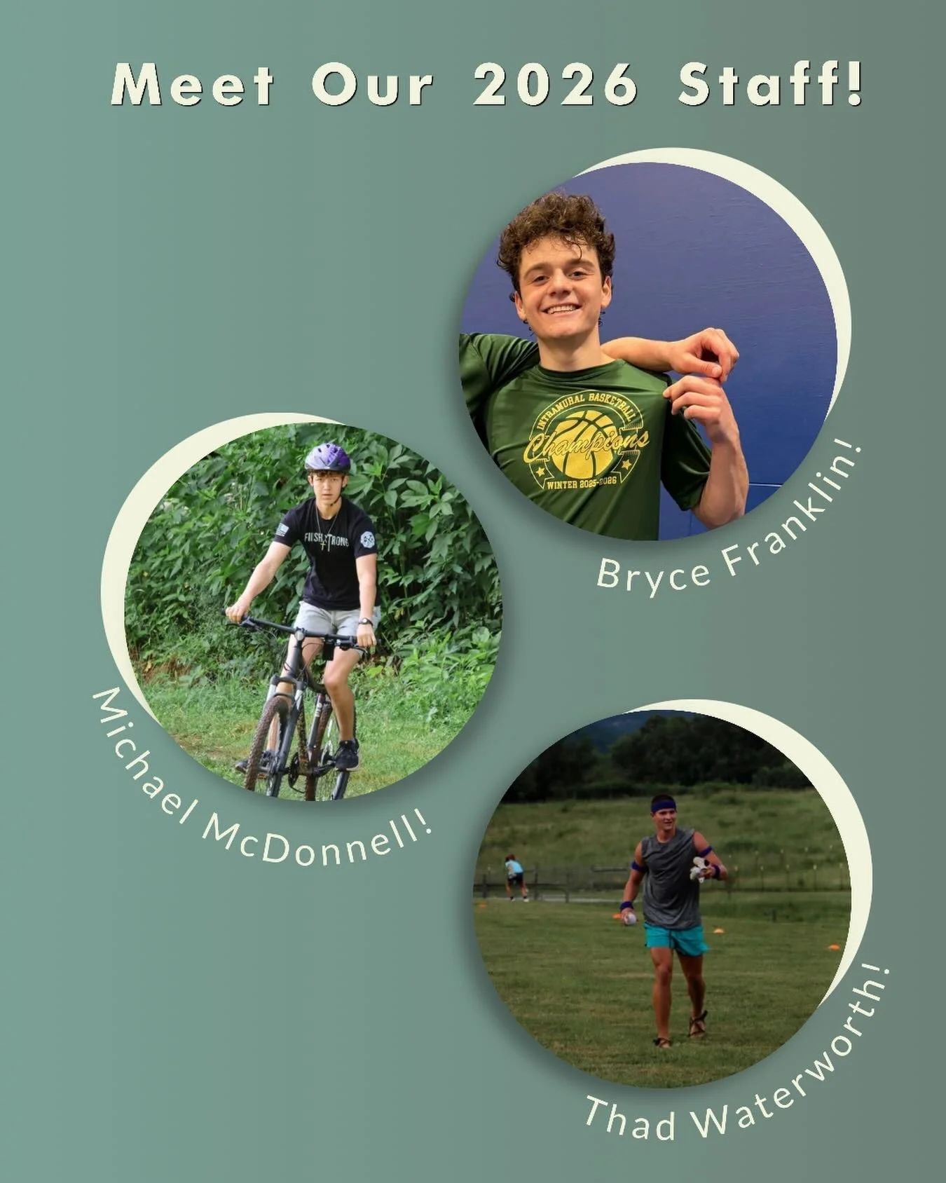 🏕️🎉2026 COUNSELOR INTRODUCTIONS!

BRYCE FRANKLIN (1st Summer)
Meet Bryce!! Bryce is an incoming freshman at Georgia Southern University and is joining camp this summer for his first year on staff! He&rsquo;s bringing the energy, the laughs, his ban