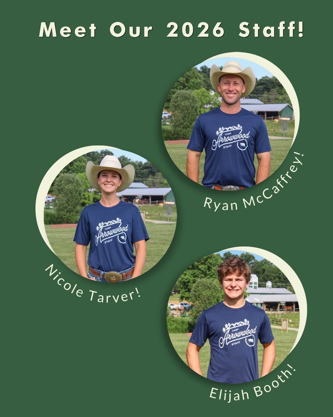 🏕️🎉2026 EQUESTRIAN TEAM INTRODUCTION!

RYAN MCCAFFREY (20th Summer) Mr. Ryan is back for his 20th summer as our Equestrian &amp; Livestock Director and works year-round at Arrowwood, so there&rsquo;s not much around camp he isn&rsquo;t familiar wit