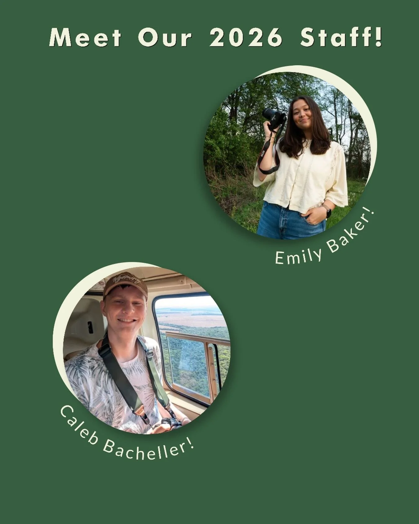 🏕️🎉 2026 PHOTOGRAPHY TEAM INTRODUCTION!

EMILY BAKER (1st Summer) Say hey to Emily! She&rsquo;s joining staff for her first summer as one of our photographers and will be a senior at Union University this fall! You&rsquo;ll almost always find her a