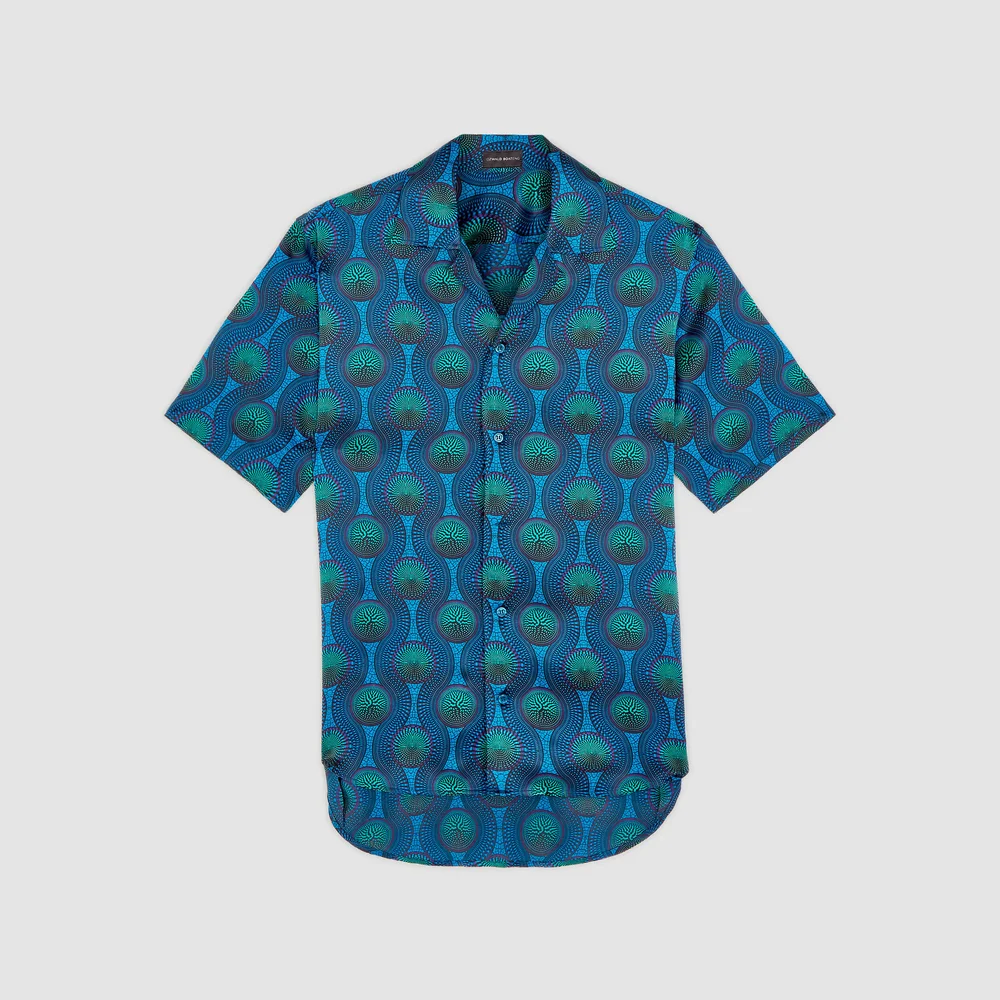TRIBAL SILK BOWLING SHIRT — Ozwald Boateng