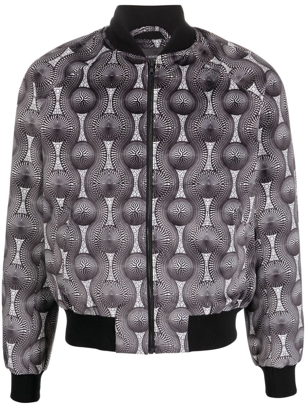 monogram jacquard bomber jacket