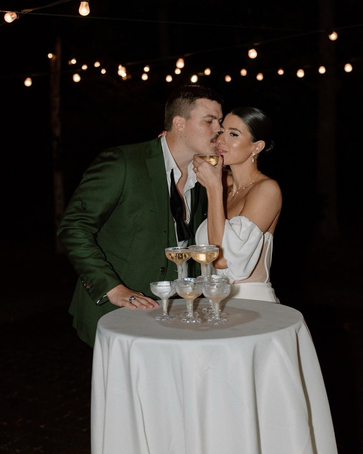 Cheers to our forever 🤍

Venue | @morninggloryfarm 
Planning | @gracefullycreatedweddings
Second Shooting |
H&amp;M | @lovelybylindsey
Bridal Dress | @whitemagnoliabridal @martinalianabridal 
Suit | @hiveandcolony 
Bridesmaids Dresses | @balticbornc