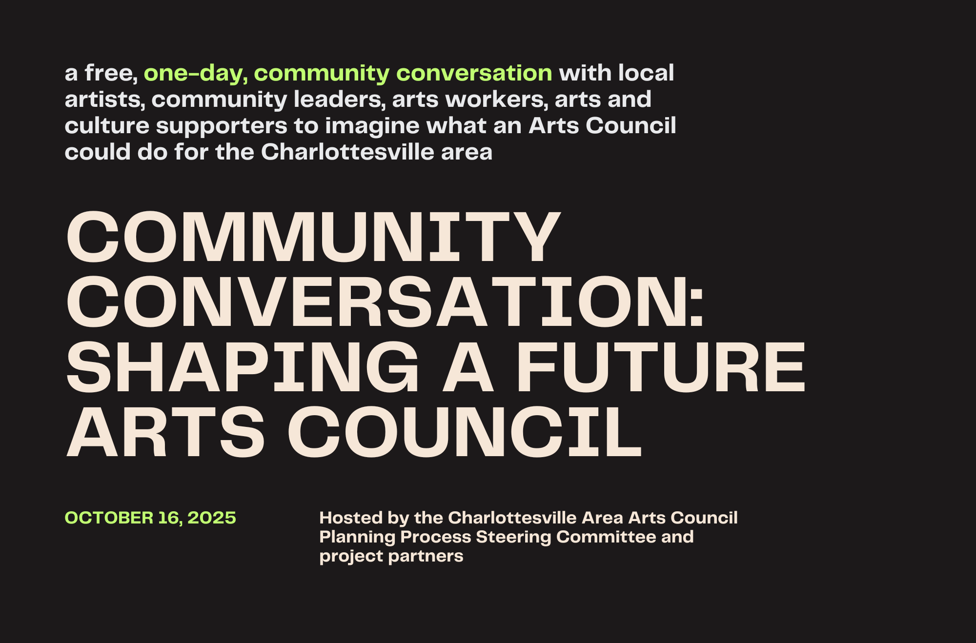 Community Conversation: Shaping a Future Arts Council