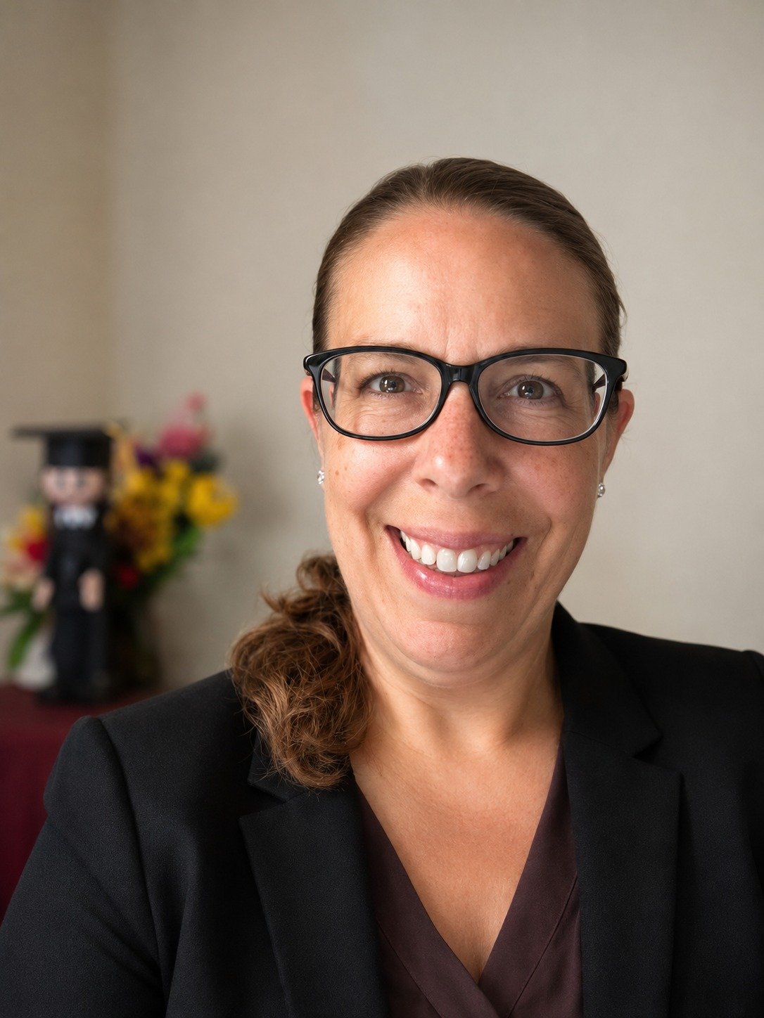 smiling woman with glasses