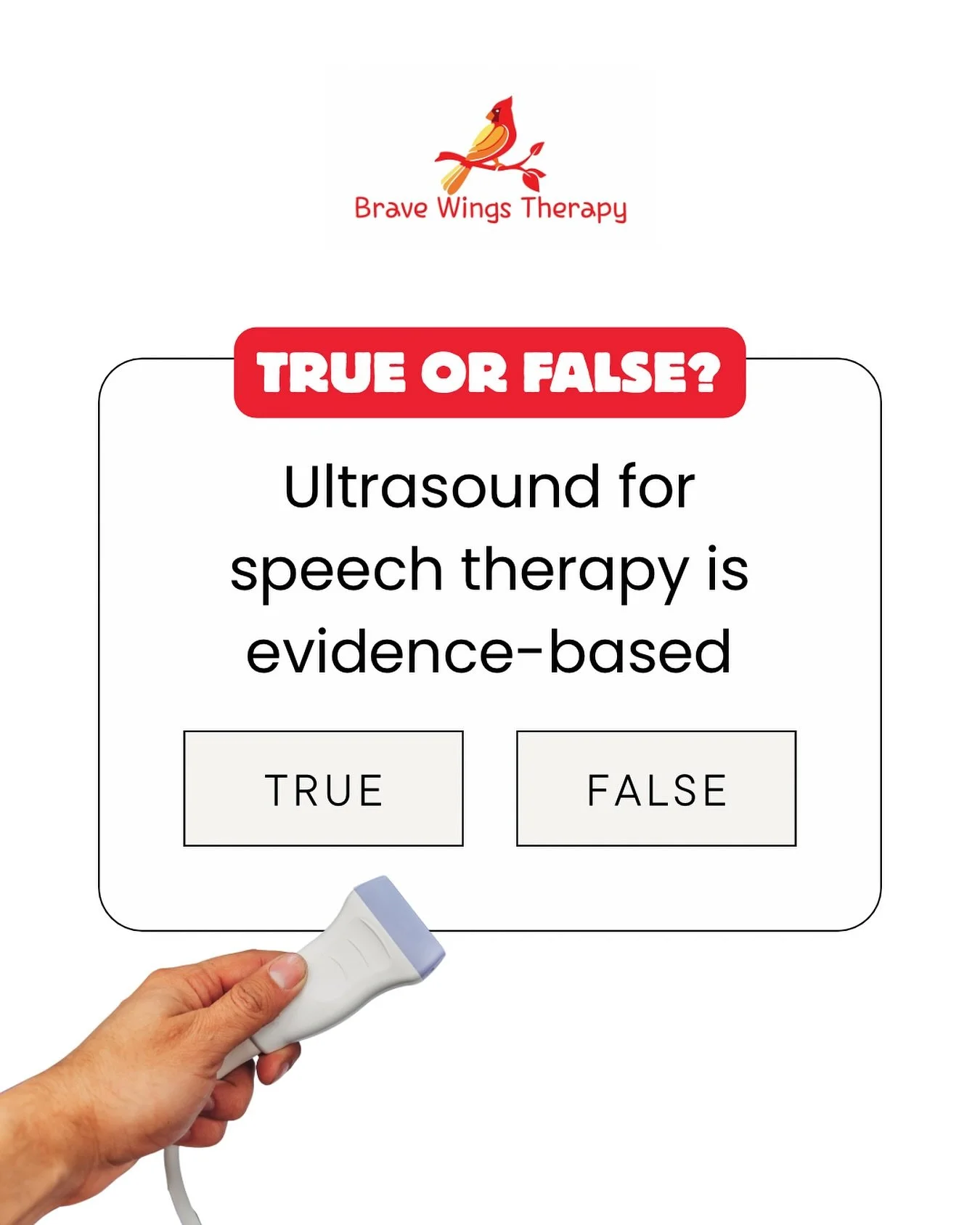 👉 True or False: Ultrasound for speech therapy is evidence-based.

✅ True!
A brand-new multi-university study (including researchers from NYU) proves ultrasound biofeedback helps kids make faster progress: https://pubs.asha.org/doi/10.1044/2025_JSLH