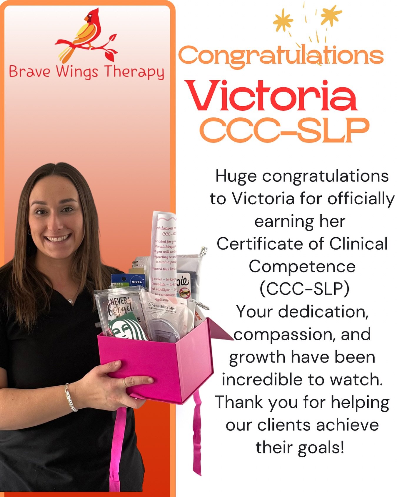 Another amazing achievement by one of our therapists!!! we are so proud of Miss Victoria and all of her hard work! Please comment and congratulate her! 💕