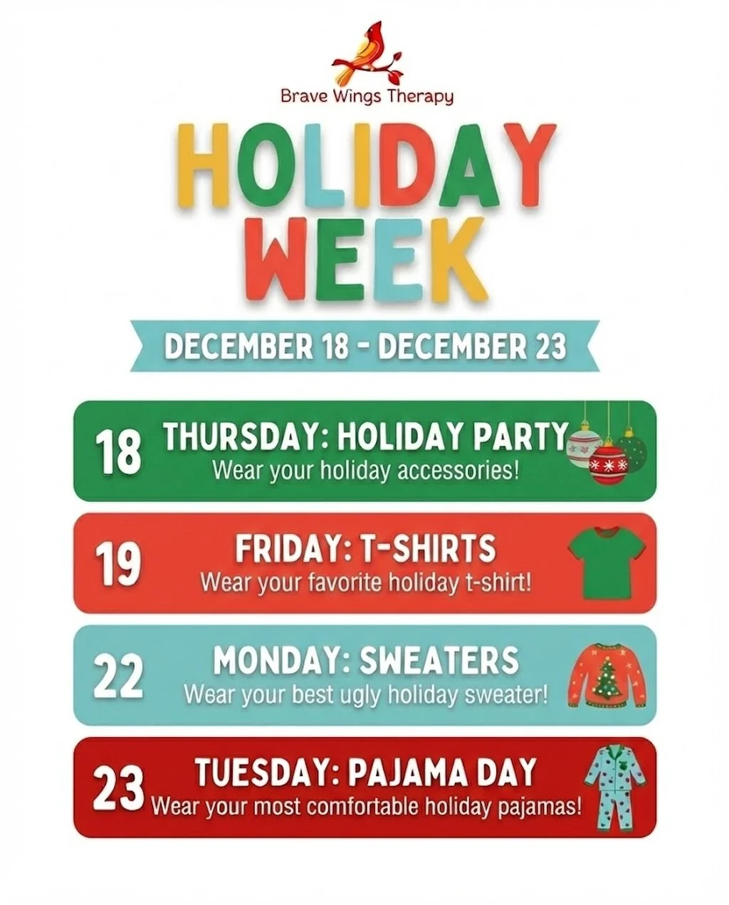 Join us in some holiday fun! 🎁🎄🕎❄️☃️