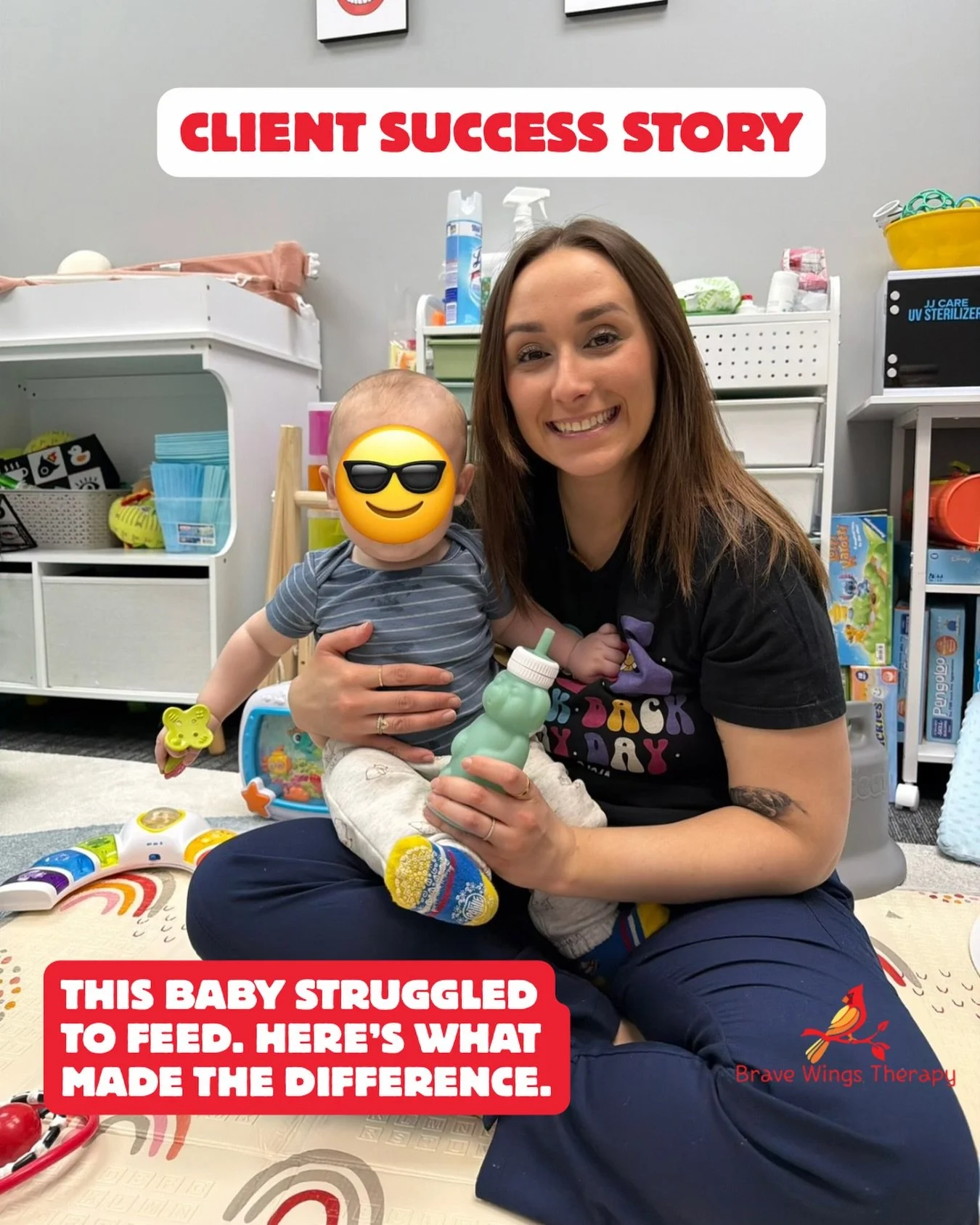 What helped ⬇️

Baby taking forever to finish a bottle? This baby came to Brave Wings taking very small amounts from the breast or bottle and needing a long time to feed. His parents also noticed he strongly preferred turning his head to one side.

T