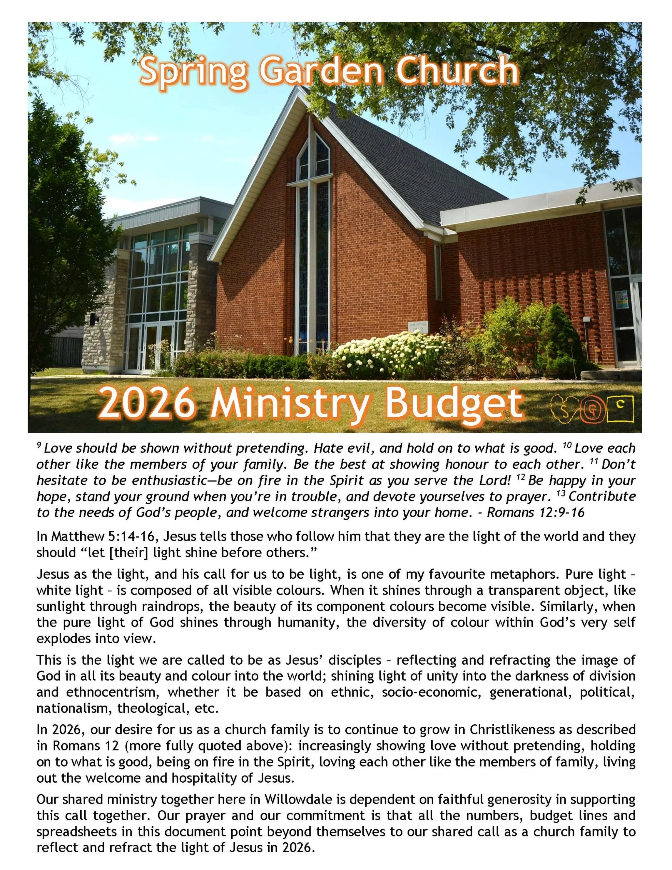 2026 Ministry Budget