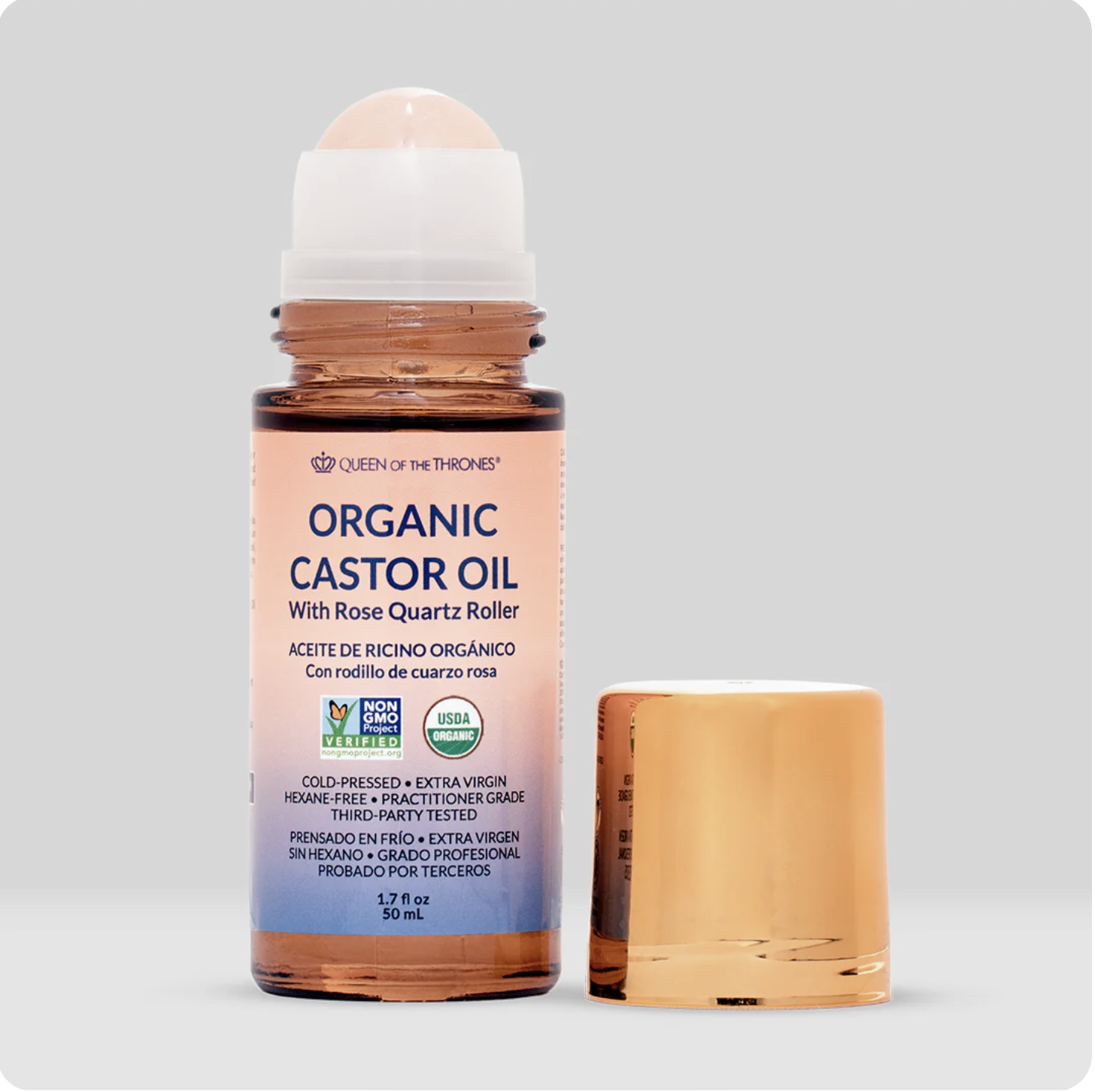 Castor Oil Rose Quartz Roll-On Skin Care