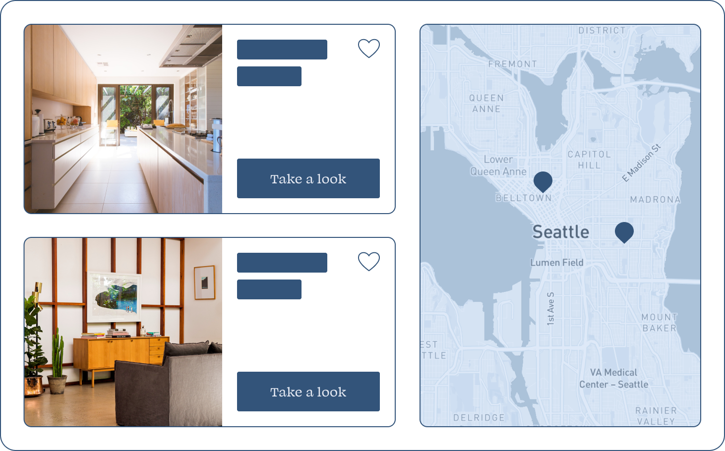 tablet interface with map