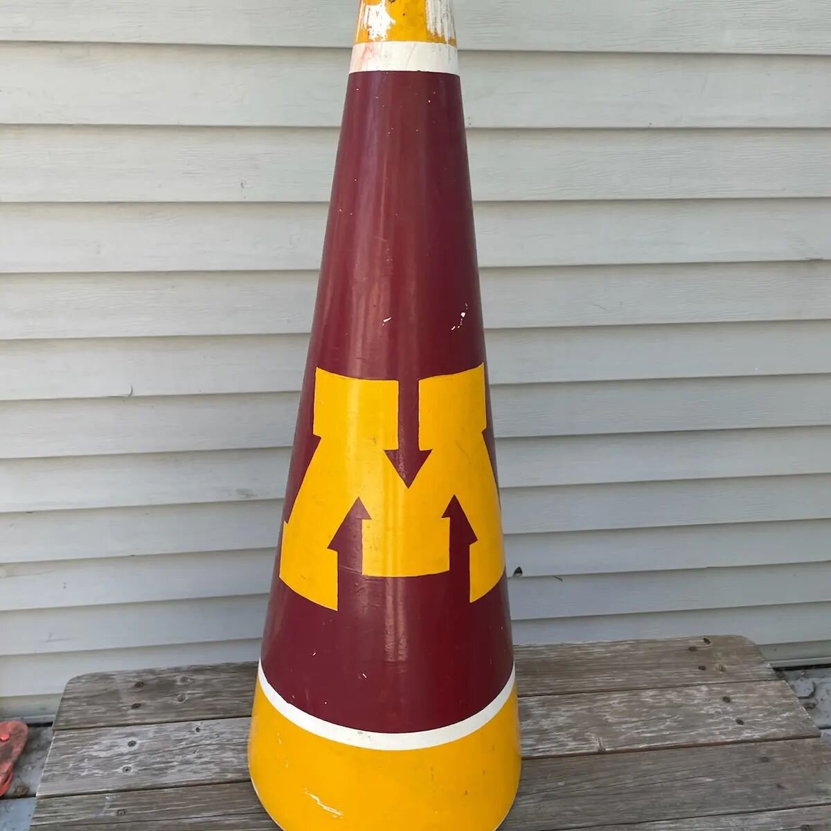 SOLD - Sneak peek....coming to the Nickel!  Old original UM cheer megaphone!! It's fantastic