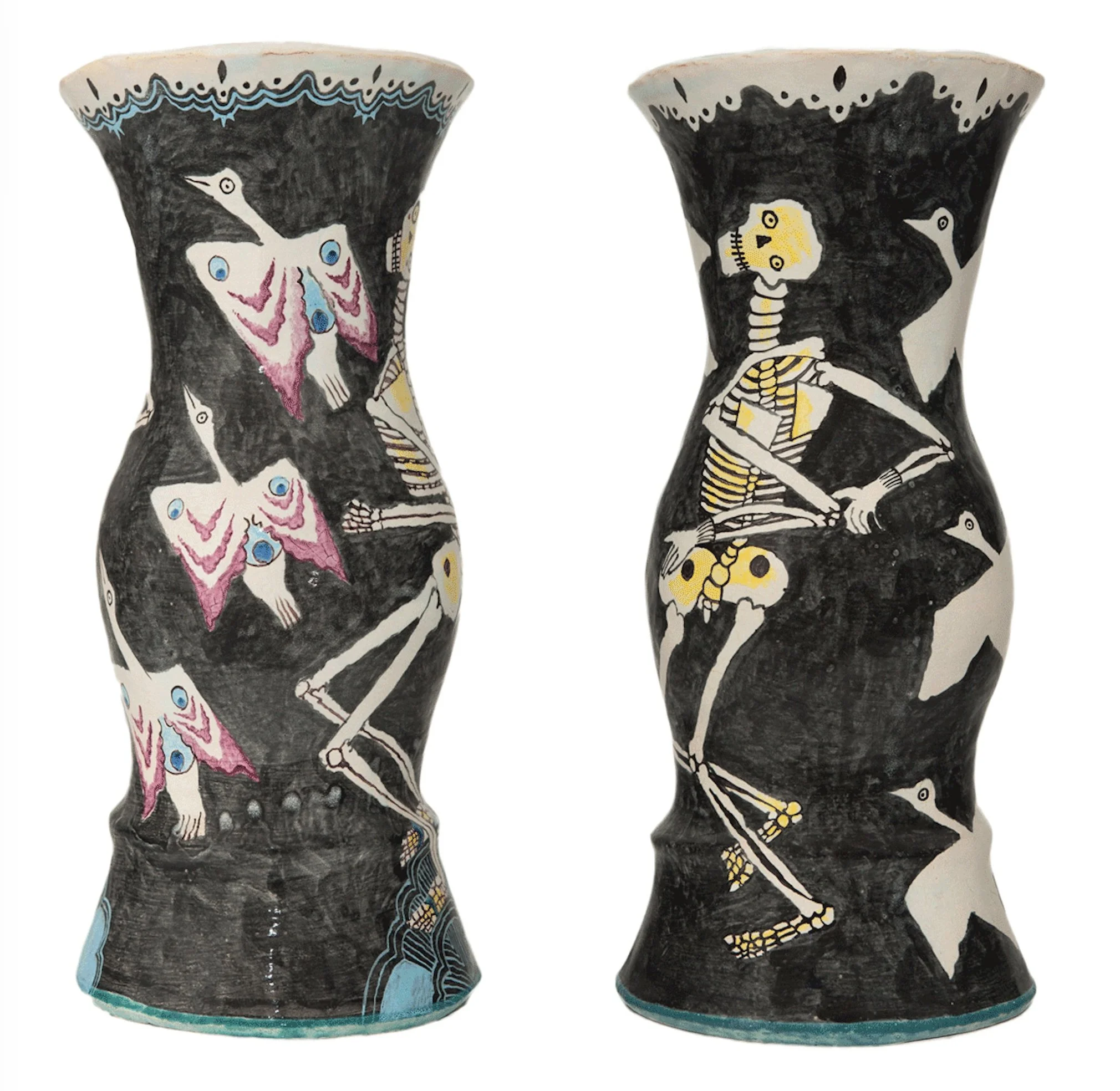Hylton Nel, Birds and Skeleton vases, 2008
Glazed ceramic stoneware