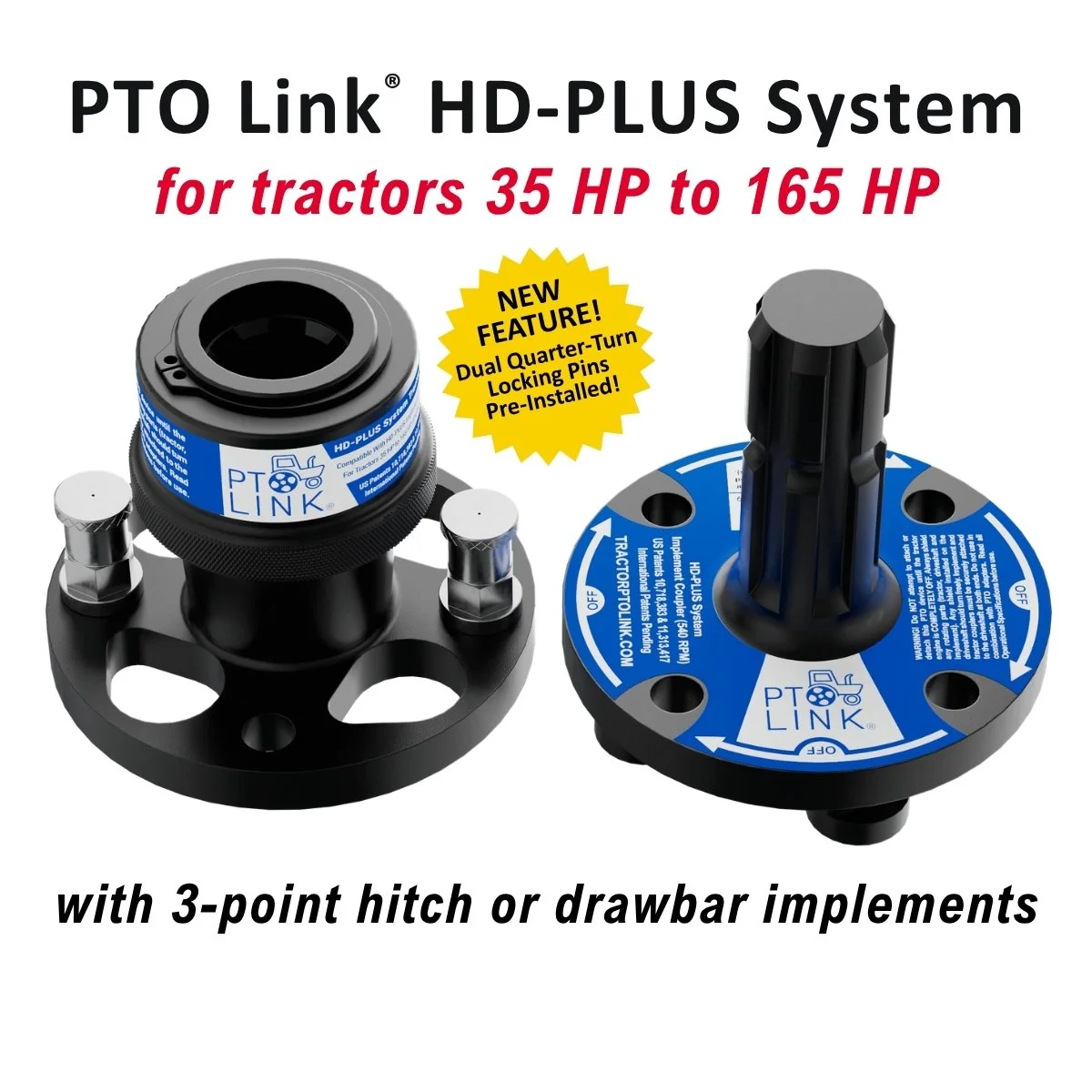 PTO Link® HD-Plus System - Duo - Rated 35-165 HP (Mfg Part #9311) 1080x1080 whiteBG (wFeatureBadge) (7-24-26)(.jpg