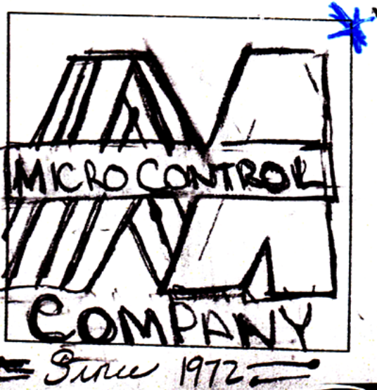 Hand-drawn logo of a company named 'Micro Control Company' with the words 'Since 1972' written underneath and a blue star in the top right corner.
