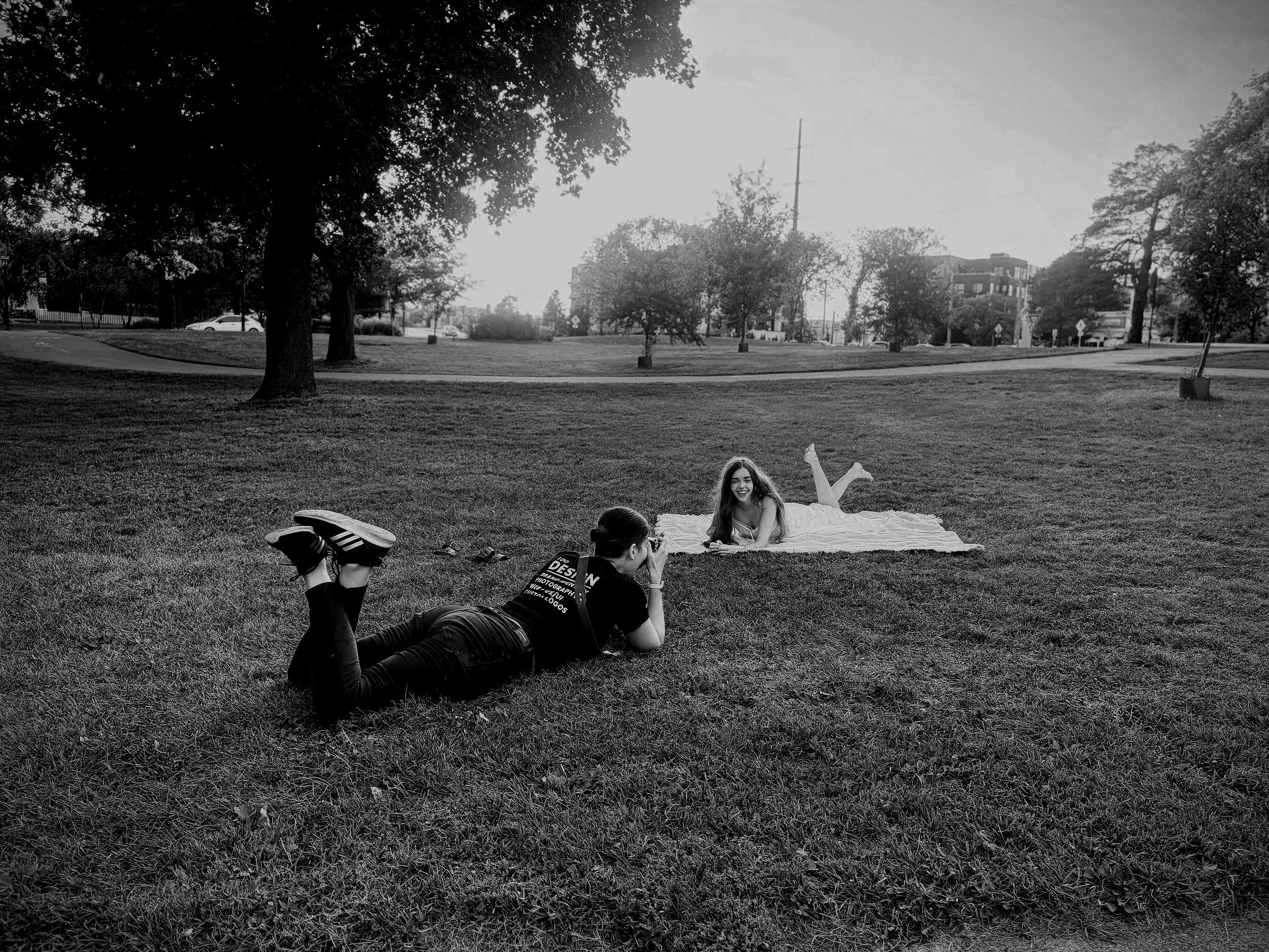 Behind the scenes photo of KJ doing a portrait session