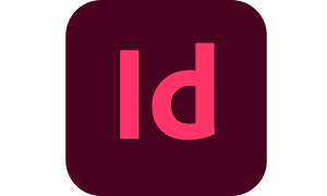 Adobe InDesign logo with pink 'Id' on a dark background