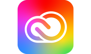 Adobe Creative Cloud icon with a colorful rainbow gradient background