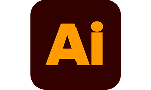 Adobe Illustrator logo with a dark background and orange lettering