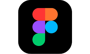 Figma logo brand badge with abstract, colorful letter F on dark background.