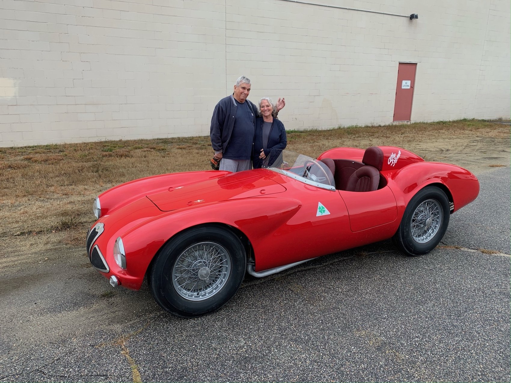 1952 Alfa Romeo in Red with owners Drew &amp; Dottie Betz