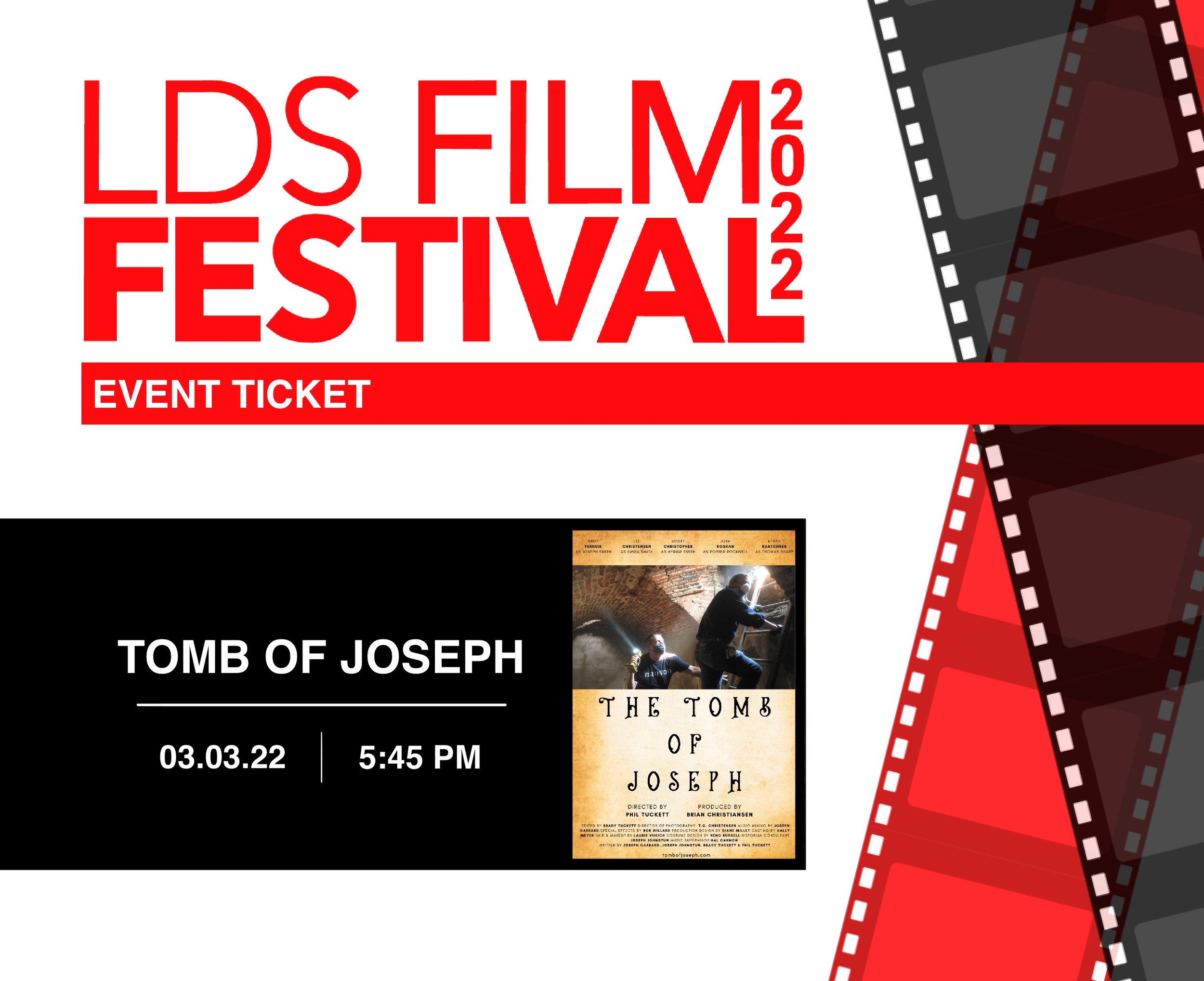 Tomb of Joseph03.03.22 | 5:45 PM Showhouse II Theatre - The history of Mormon Joseph Smith’s Martyrdom and the search for his Tomb 175 years later.Q&A with filmmakers 