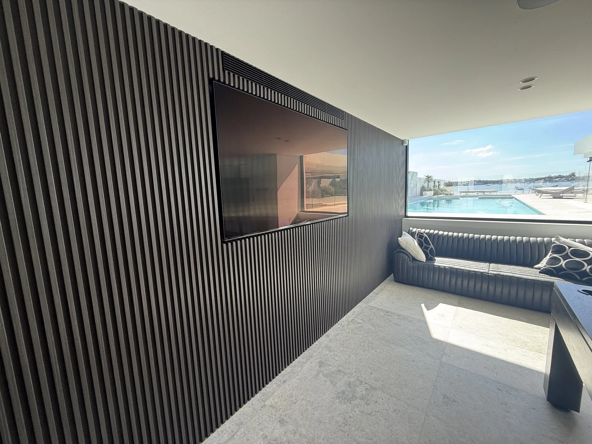 PVC Internal Fluted Panel Media Feature Wall