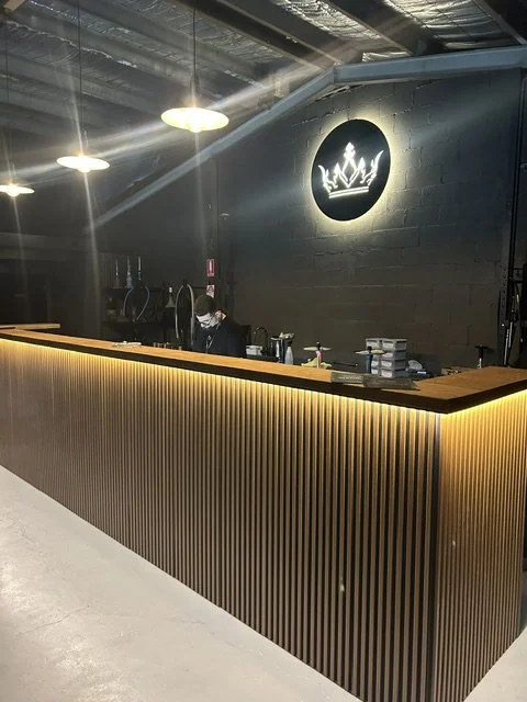 PVC Internal Fluted Panel Custom Bar/Bench