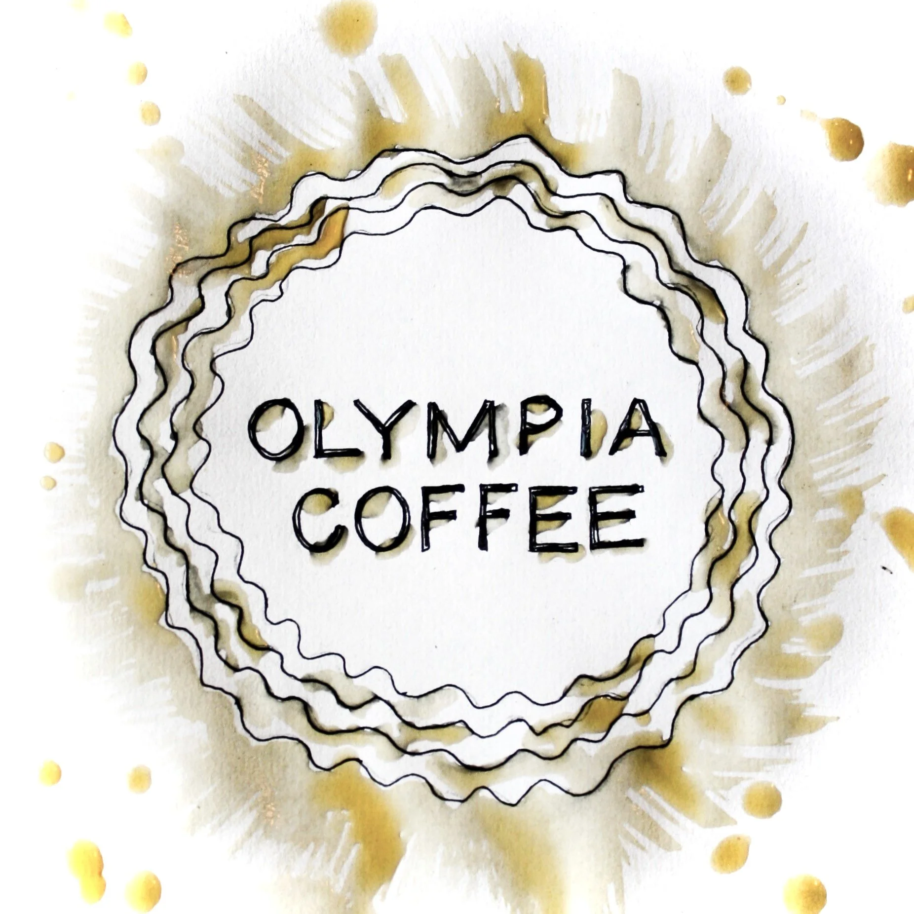 Olympia Coffee with coffee stains