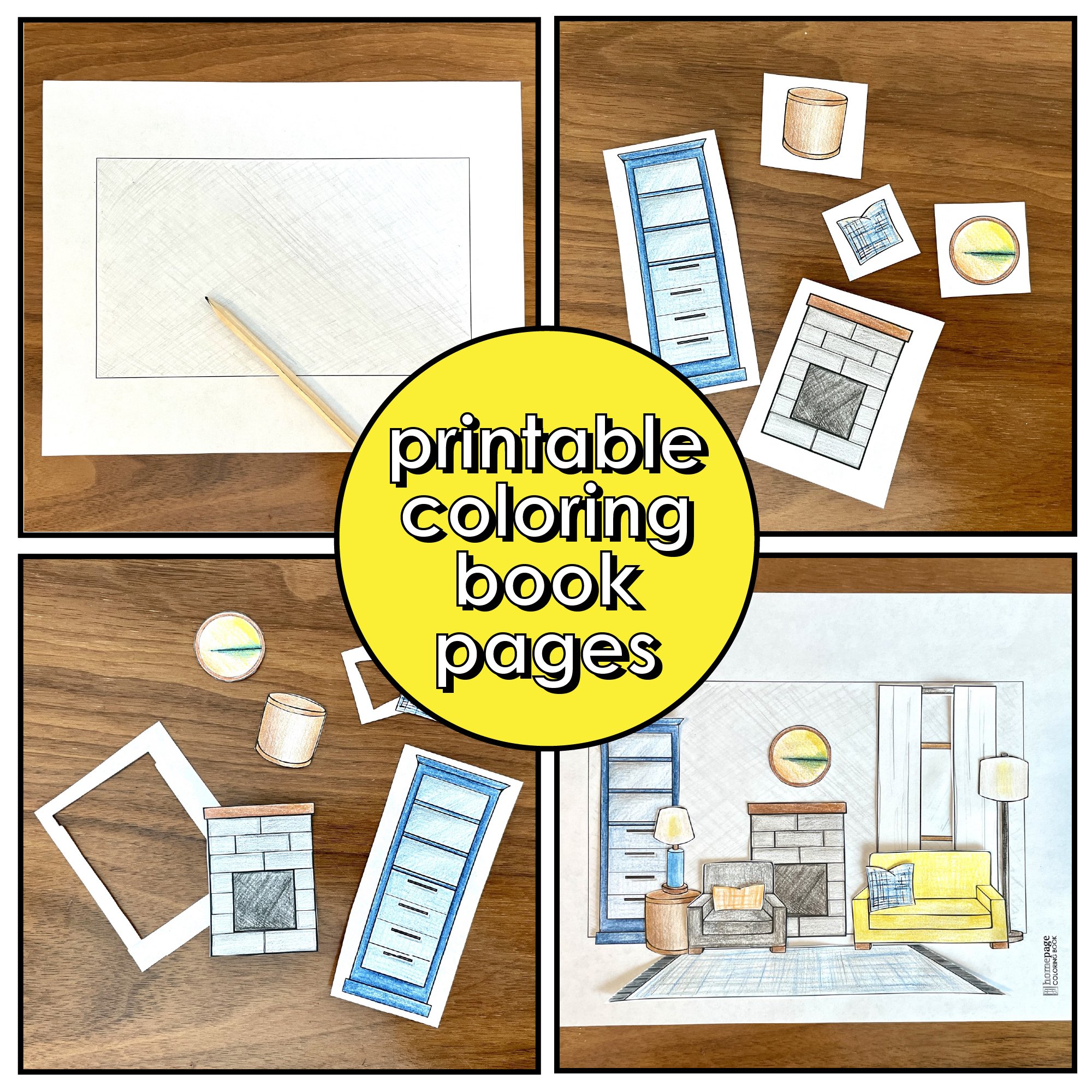 Homepage Printable Coloring Book | Living Room