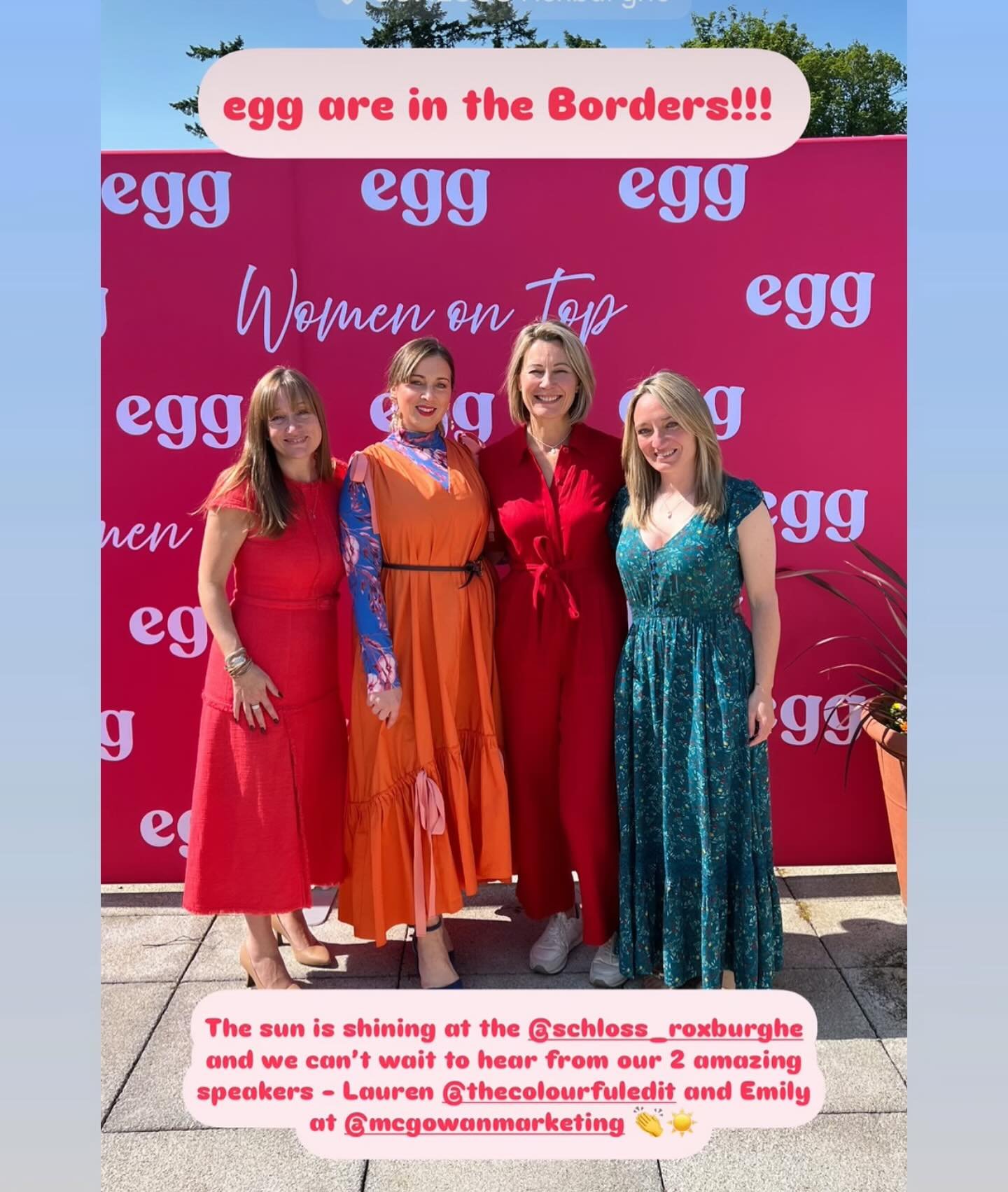 WHAT A TEAM 
Super day catching up with Kylie and crew @eggcommunity at the first Scottish Borders event @schloss_roxburghe I mean, what a venue. And the sun shone all day! 

It was great to share my business journey to a room full of supporting wome