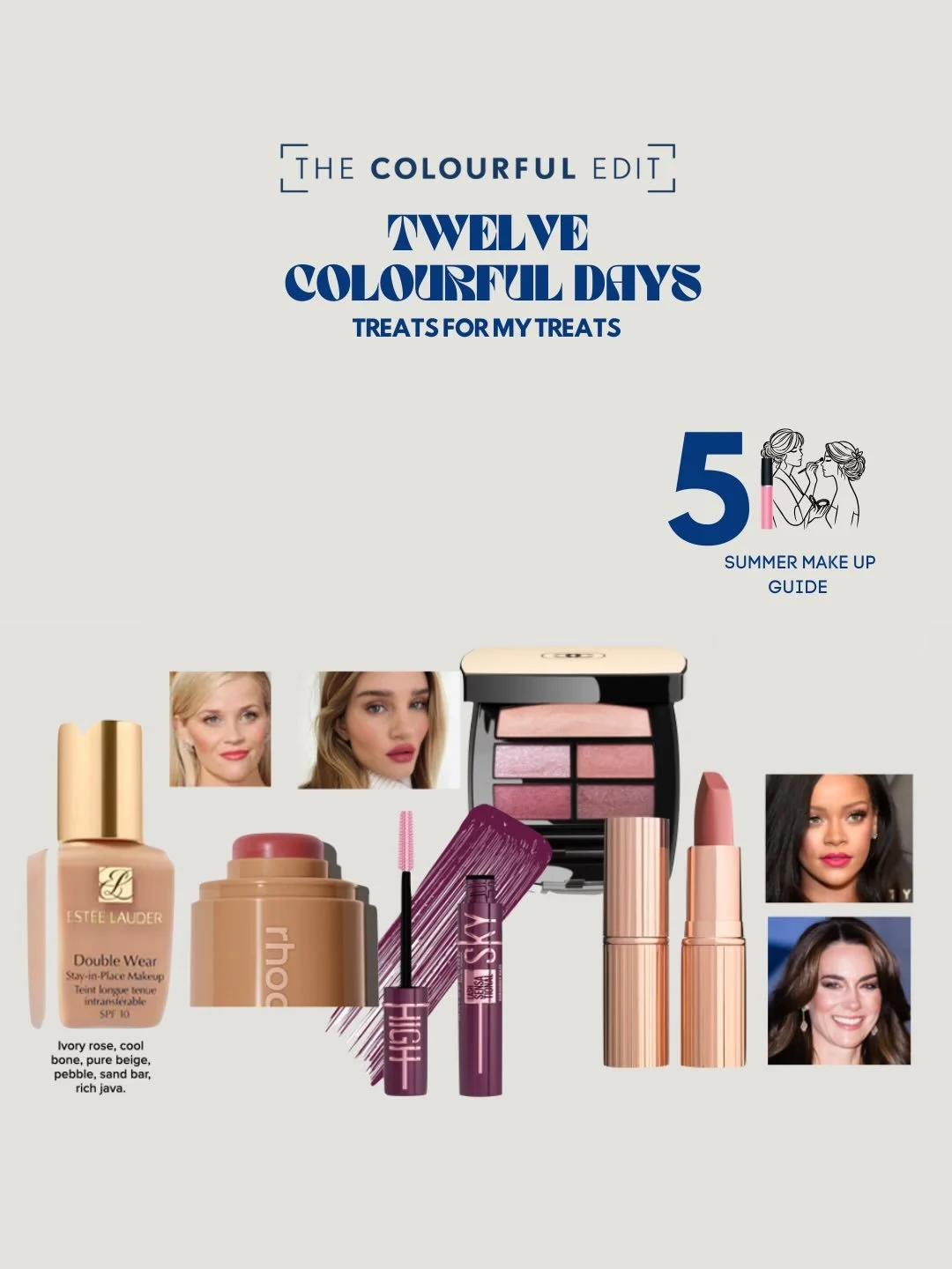 DAY FIVE - SUMMER MAKEUP 
For my summer gals&hellip;. 💖
Send me a DM for the shoppable PDF ❤️