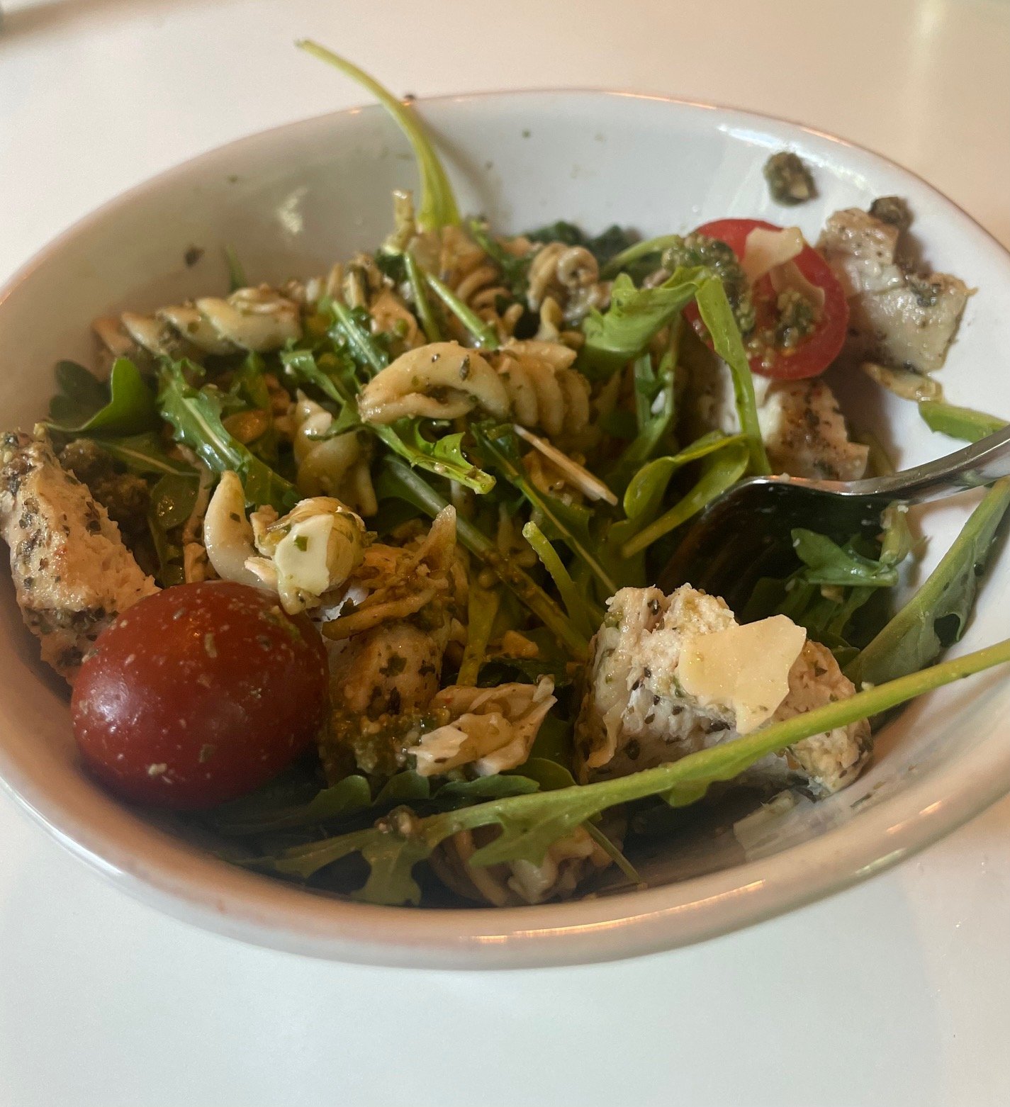 High Protein Pesto Pasta Salad