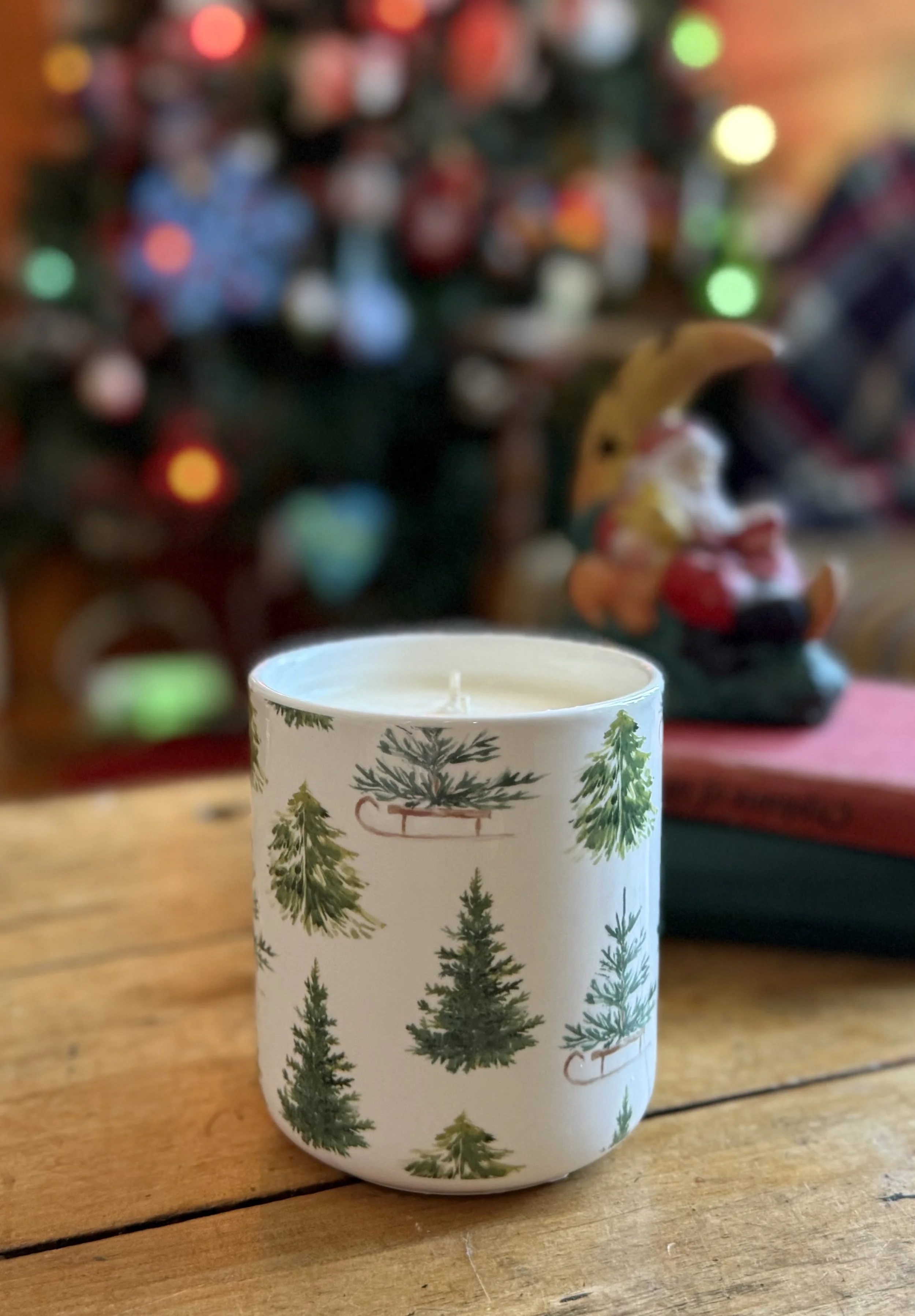 Double wick Christmas tree candle