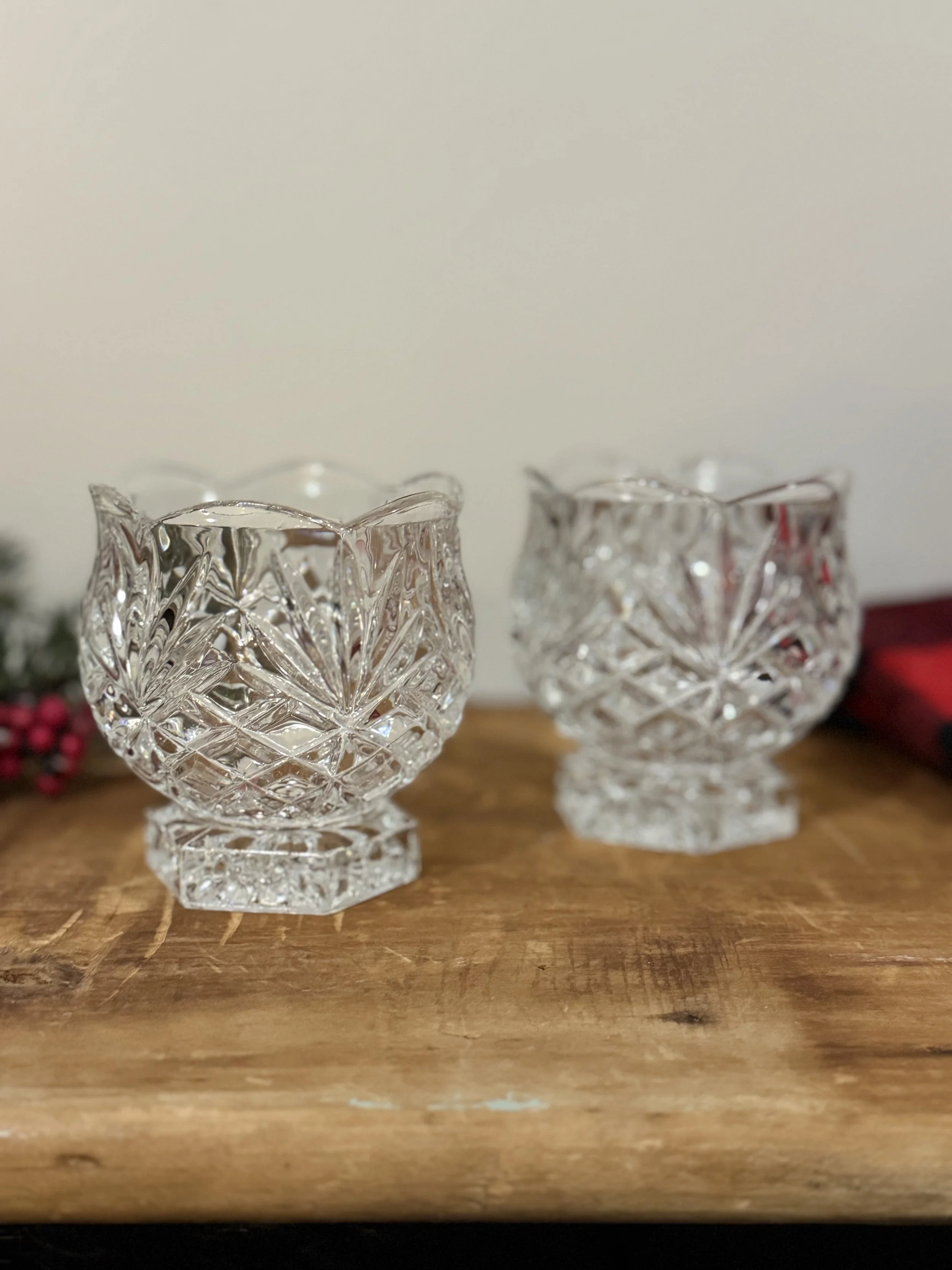 2 Small Crystal Candles