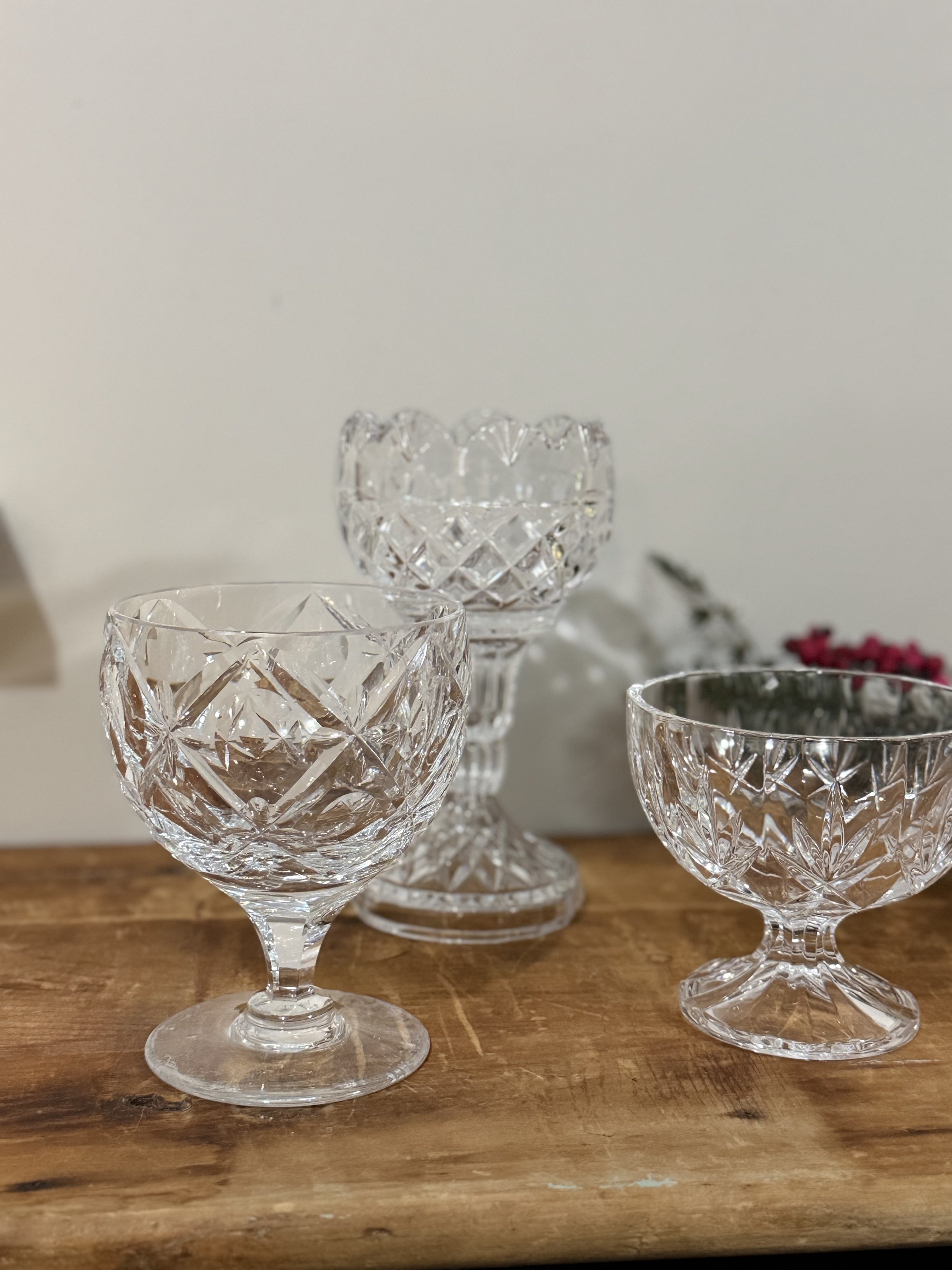 Crystal Goblets Set of 3 crystal goblets