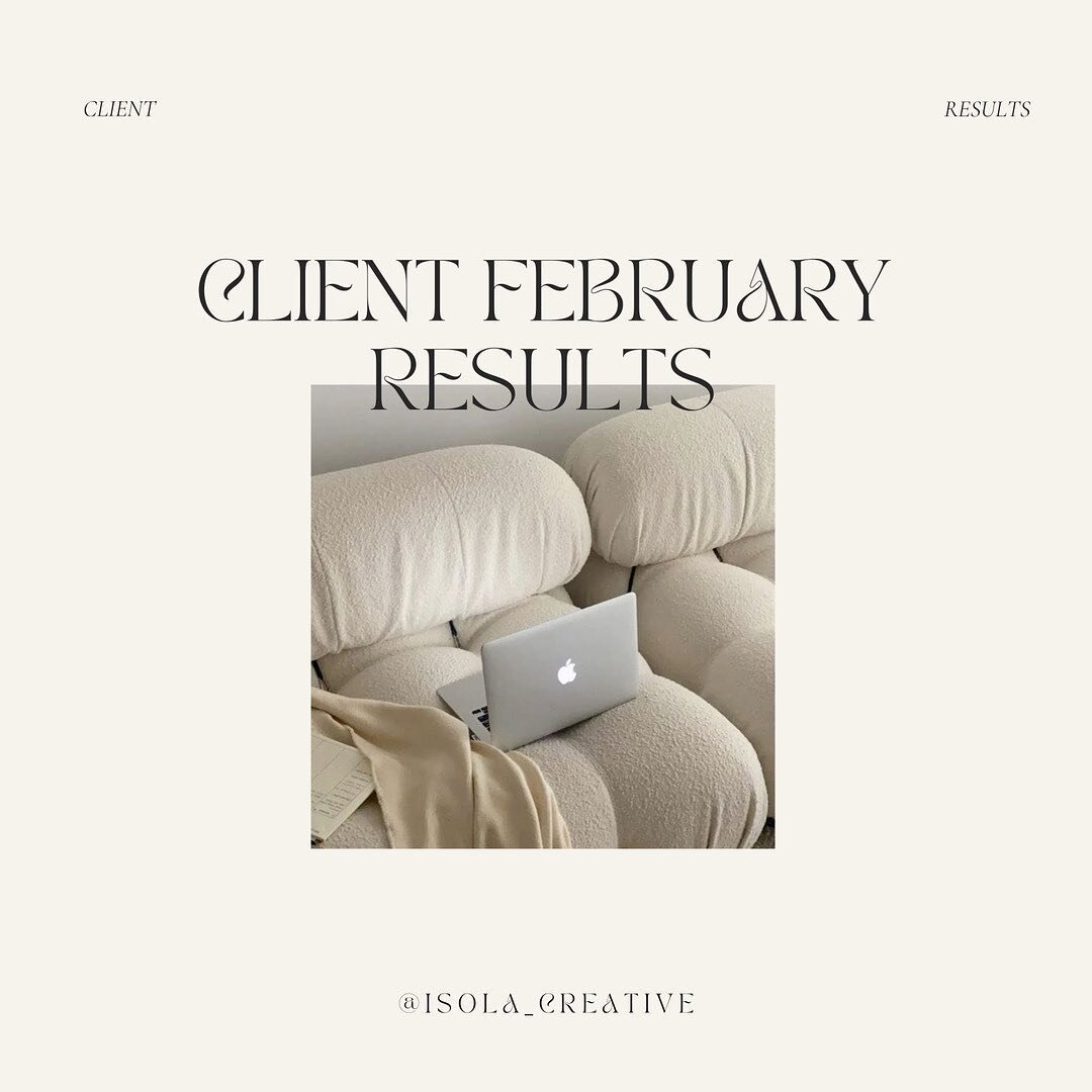 Sharing a few Client Results from February! 💫
⠀⠀⠀⠀⠀⠀⠀⠀⠀
Are you dreaming of achieving results like these? Swipe across to see the kind of results you can achieve when working with Isola Creative! 👉🏼​​​​​​​​
​​​​​​​​
Our Social Media Management ser
