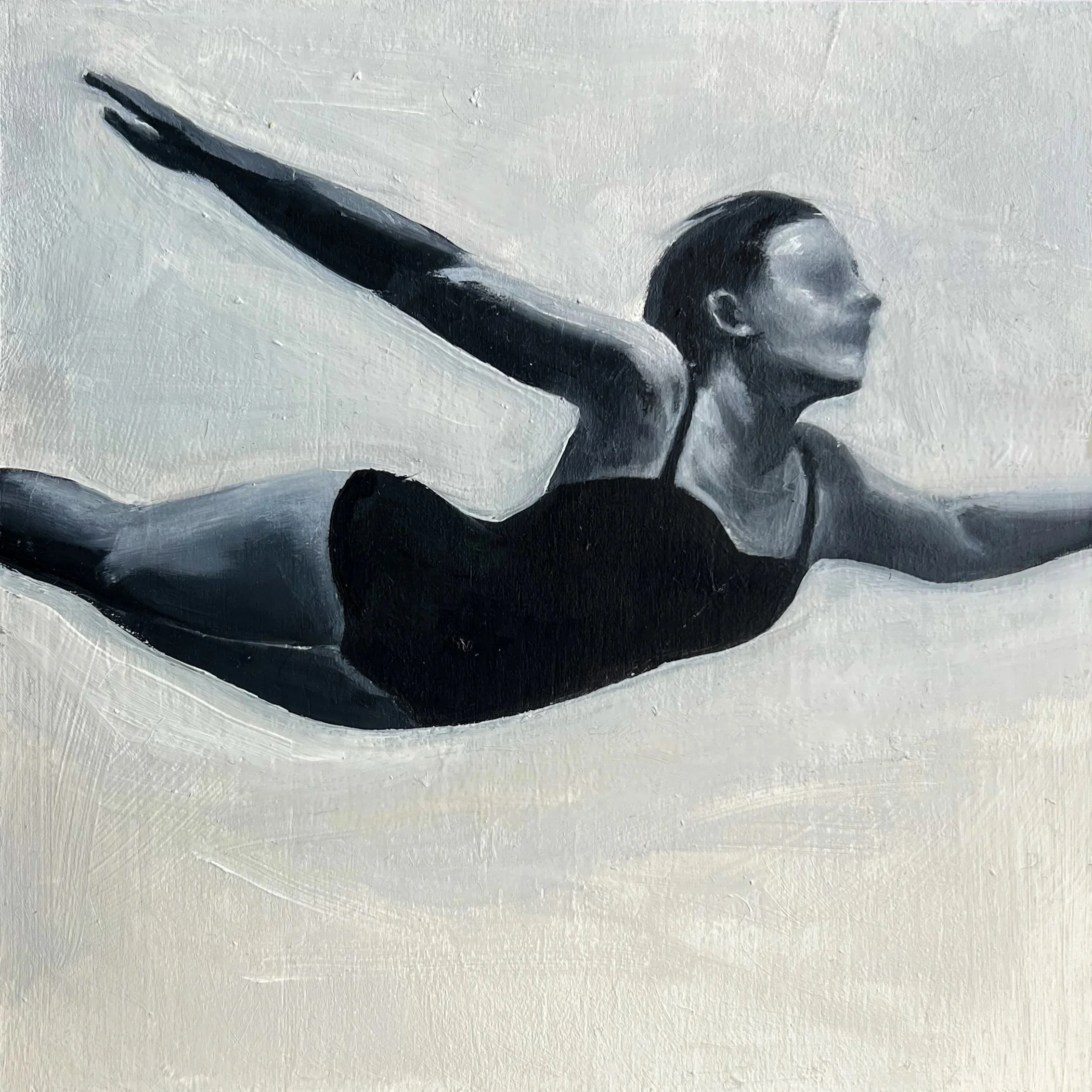  Dive All In , 2024, 6 x 6 inches, oil on wood panel, AVAILABLE