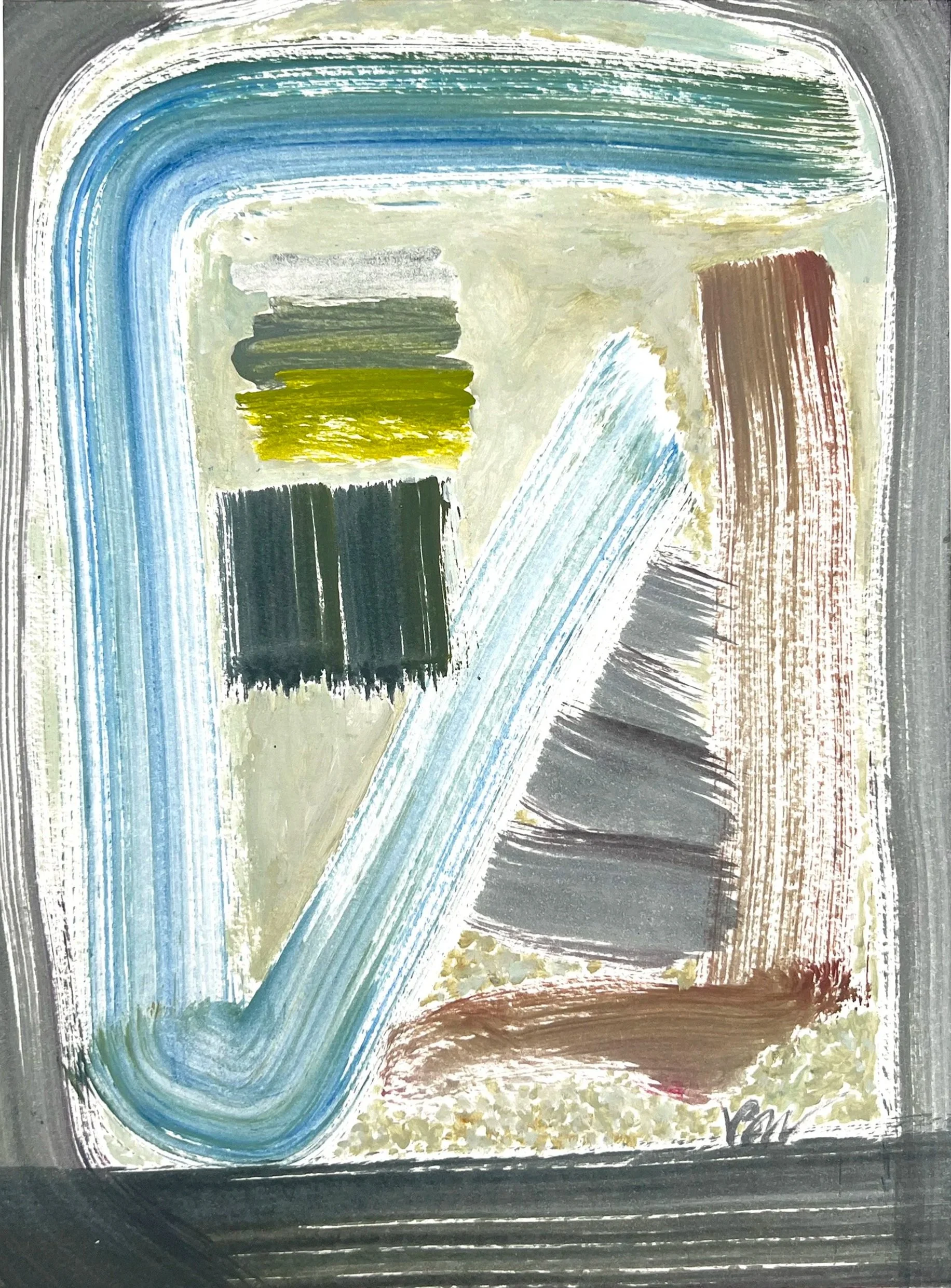 acrylic and oil on watercolor paper, 12x9 in, 2025