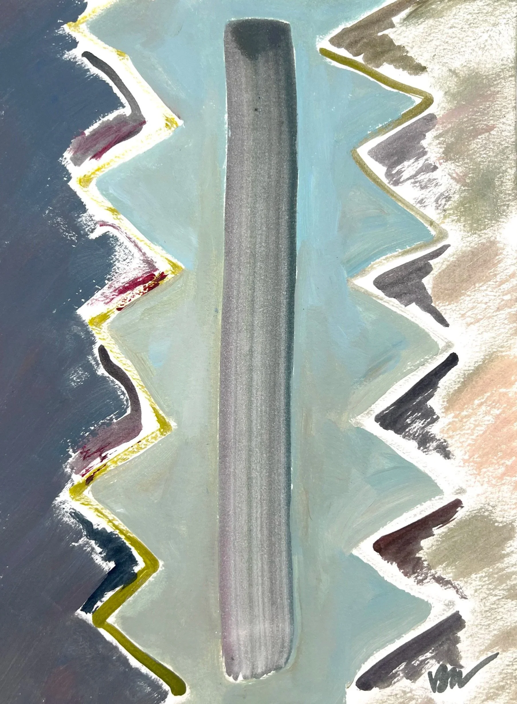 acrylic and oil on watercolor paper, 12x9 in, 2025