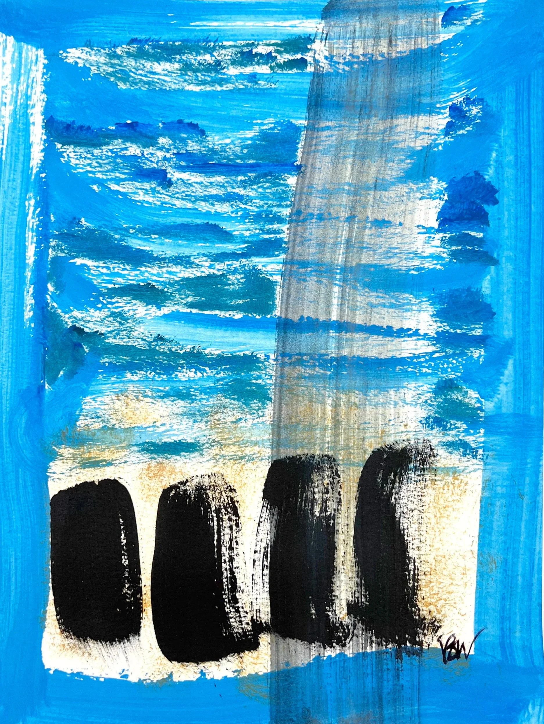 acrylic and oil on watercolor paper, 12x9 in, 2025