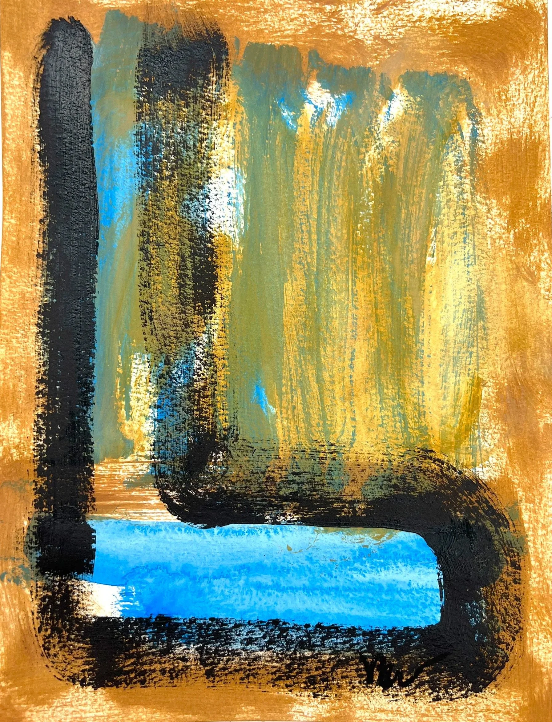 acrylic and oil on watercolor paper, 12x9 in, 2025