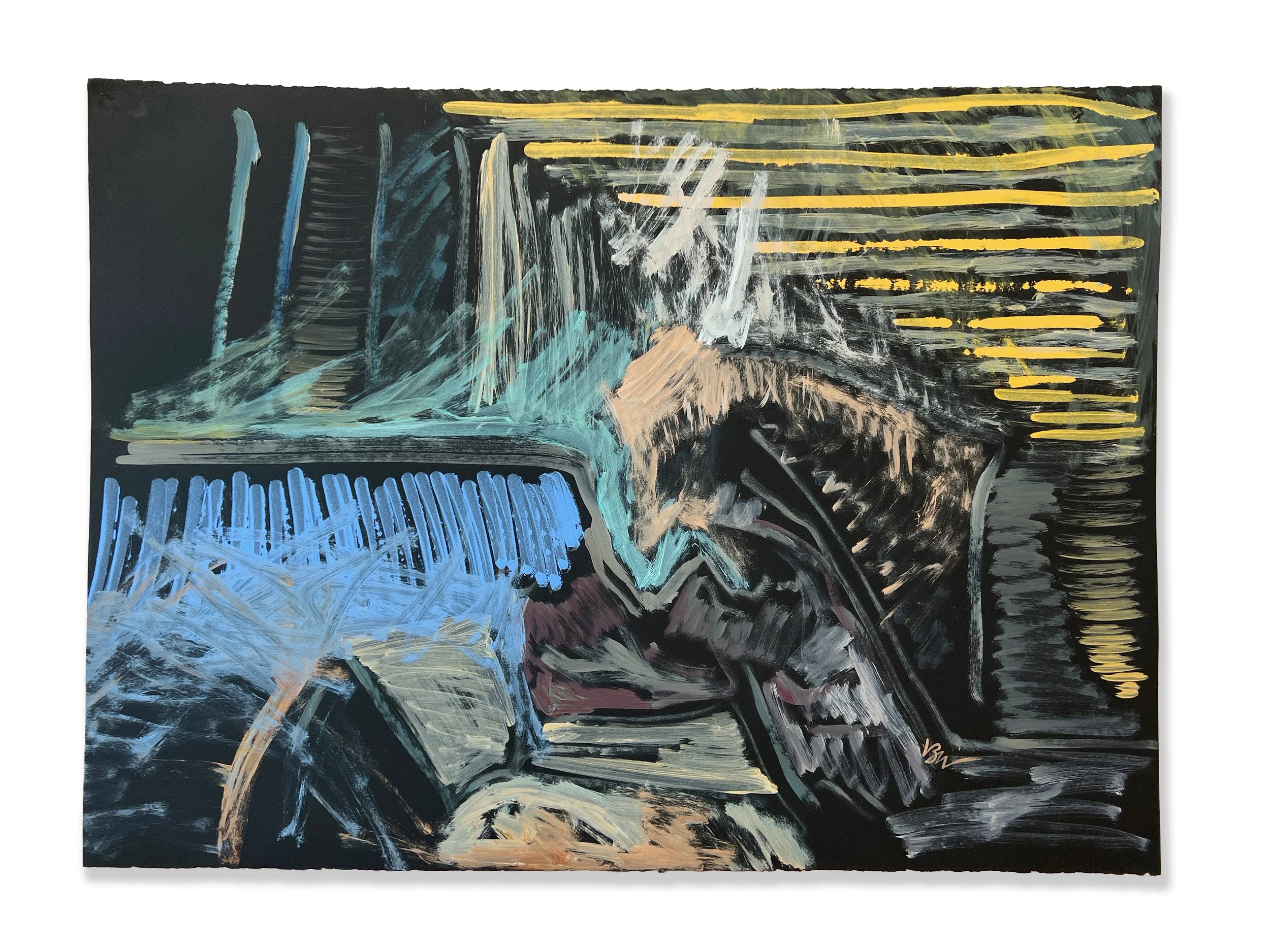Landscape, 22x30 in. acrylic on stonehenge paper, 2026