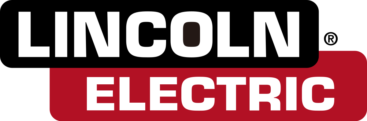 Lincoln Electric logo with black, red, and white text.