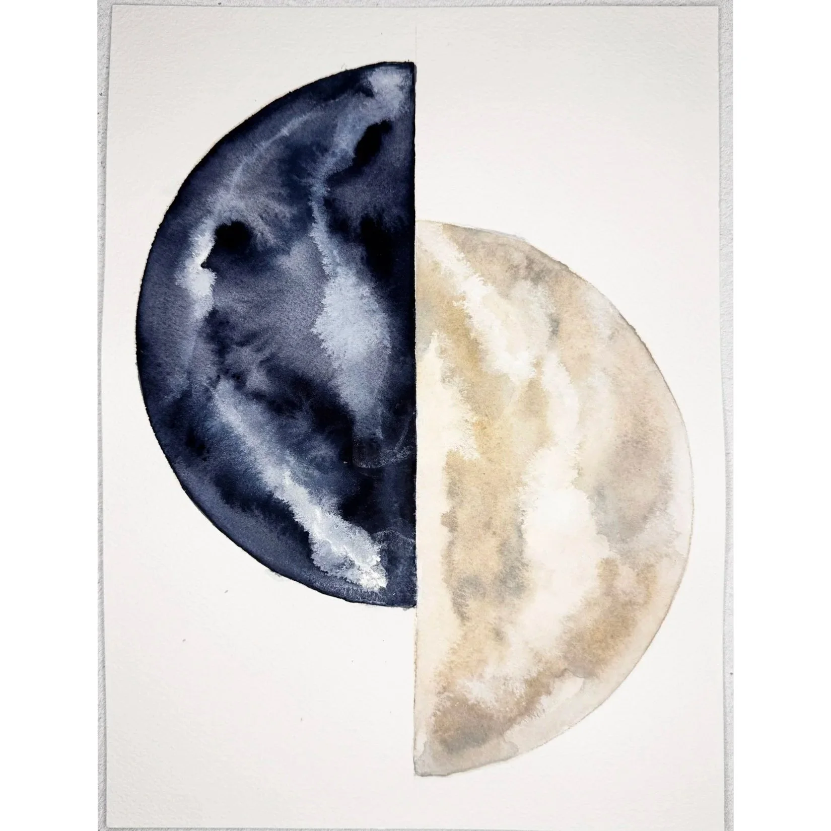 split moons indigo | 11 x 14