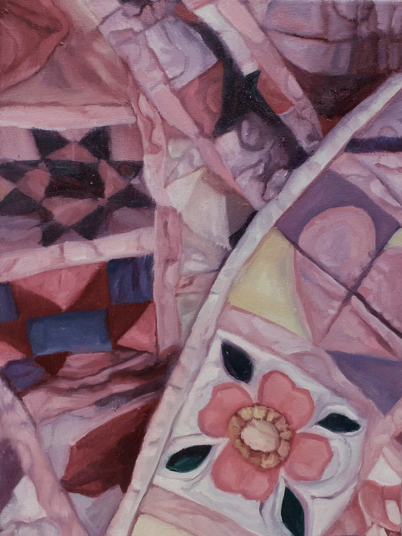 Quilt, Oil on canvas, 12" x 9", 2021 (Sold)
