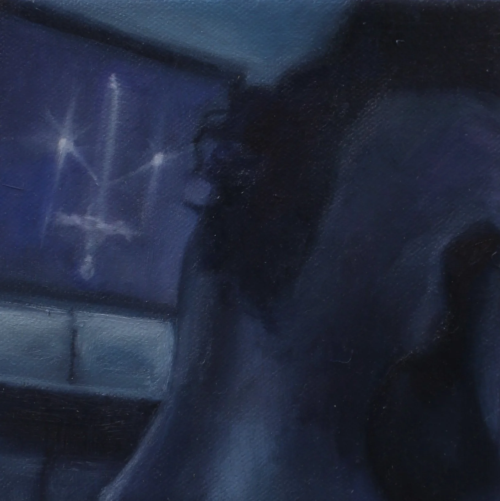 Wielder of Swords, Oil on canvas, 6" x 6", 2022