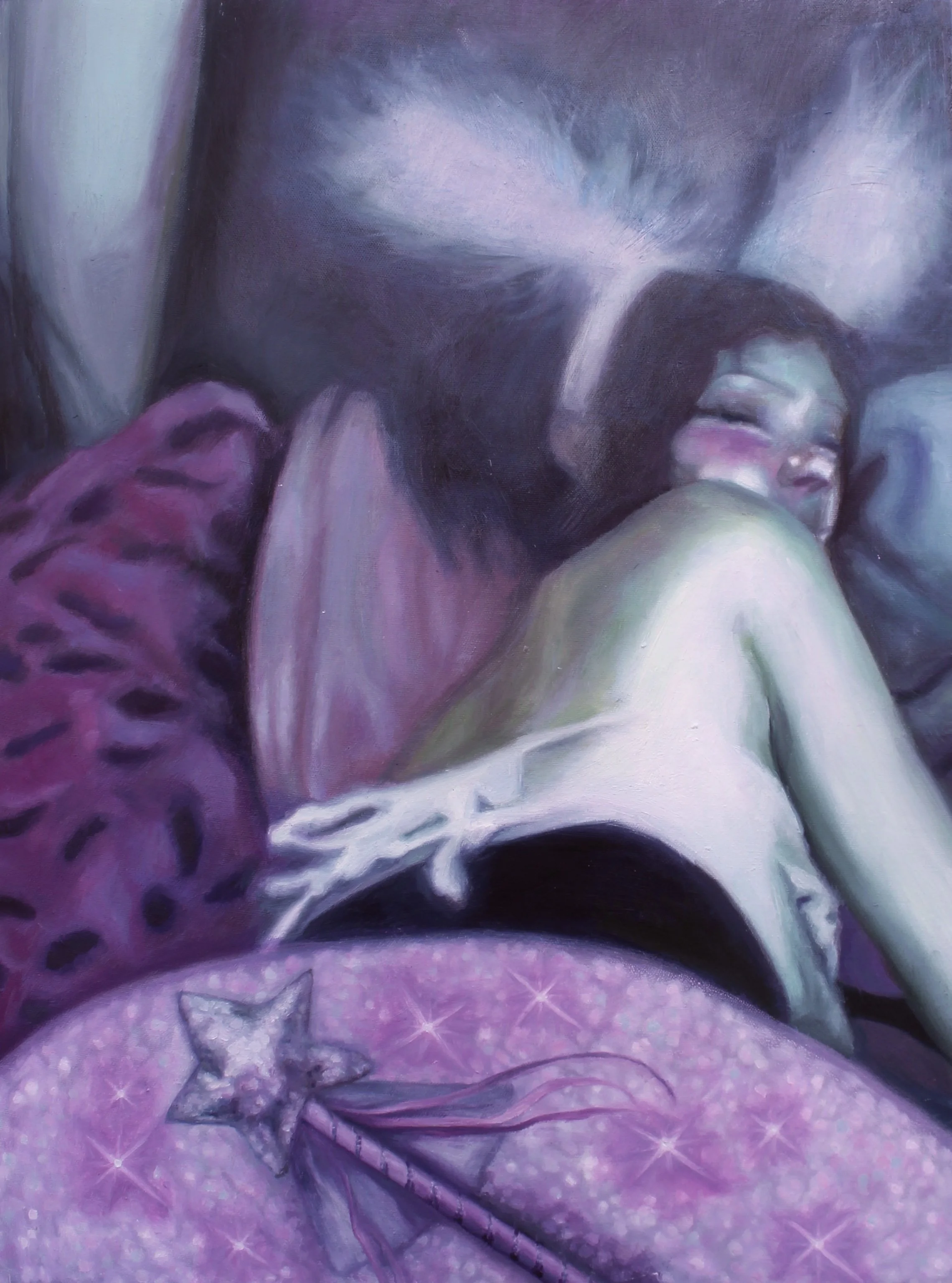 X-Rated Bunny Video, 24" x 18", Oil on canvas, 2025