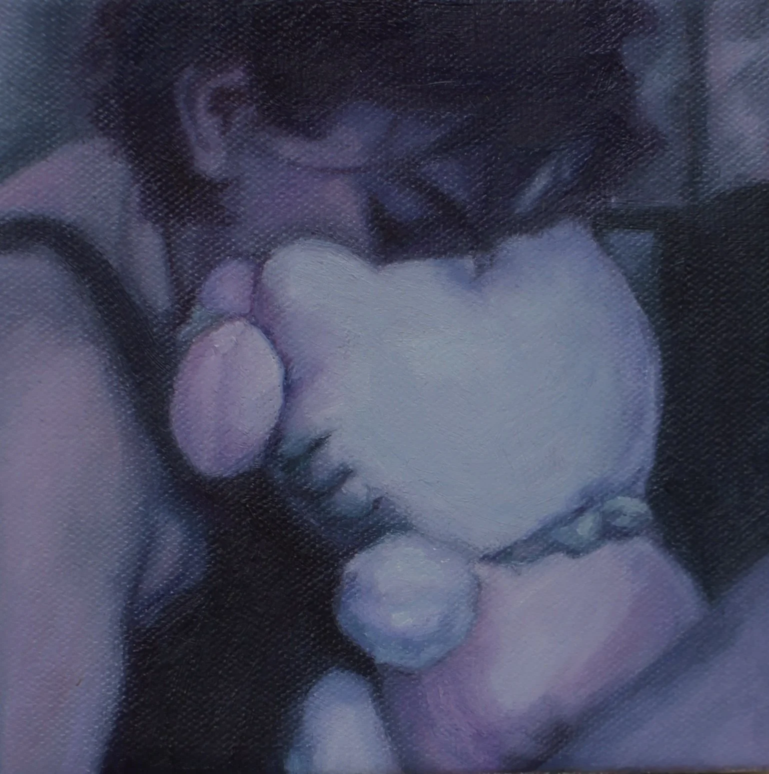 Claire Bad Day, Oil on canvas, 6" x 6", 2022 (Sold)
