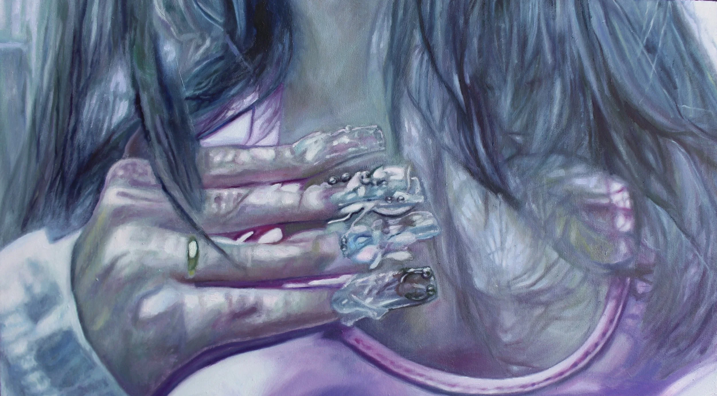 Me and You Live in My Hair, 20” x 36”, Oil on canvas